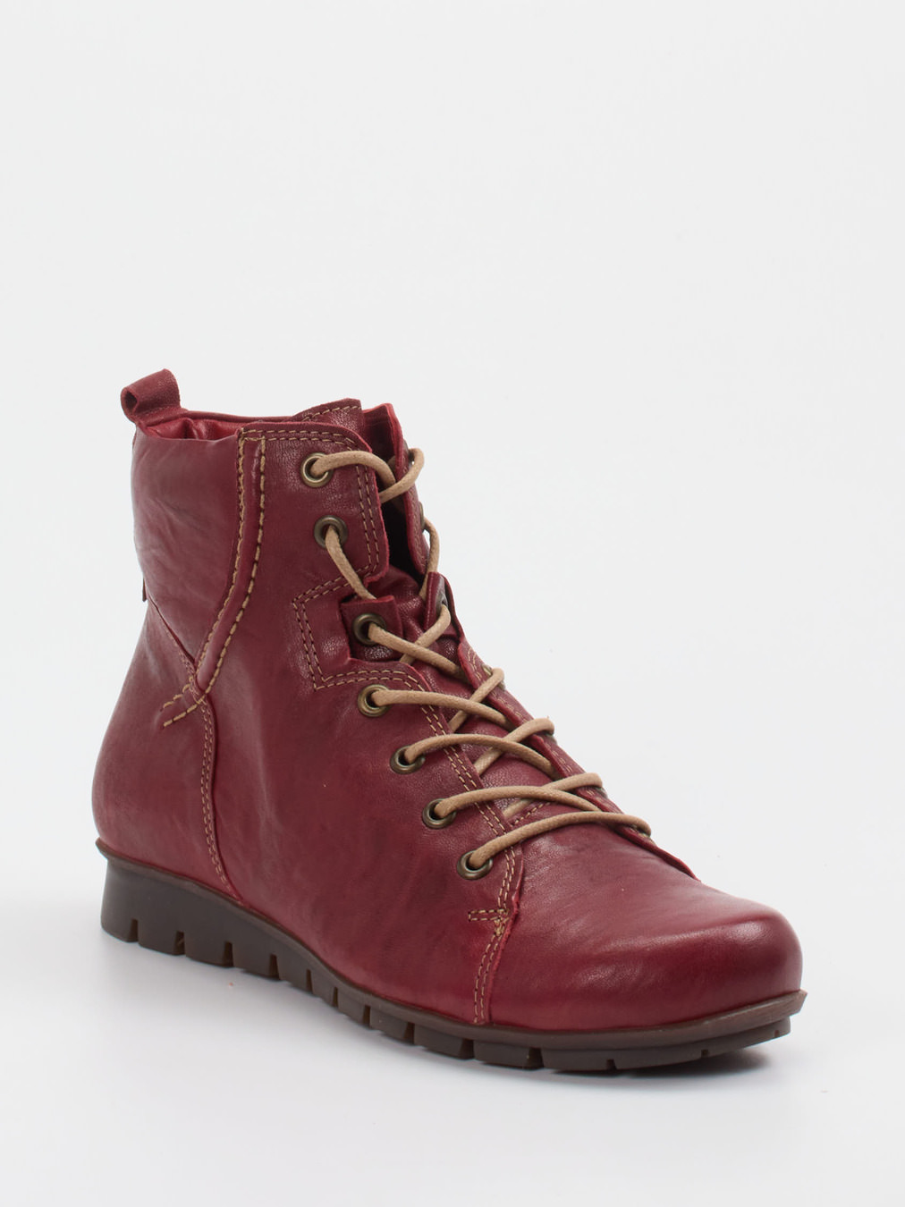 Think – Schnürboots aus Ziegenleder weinrot