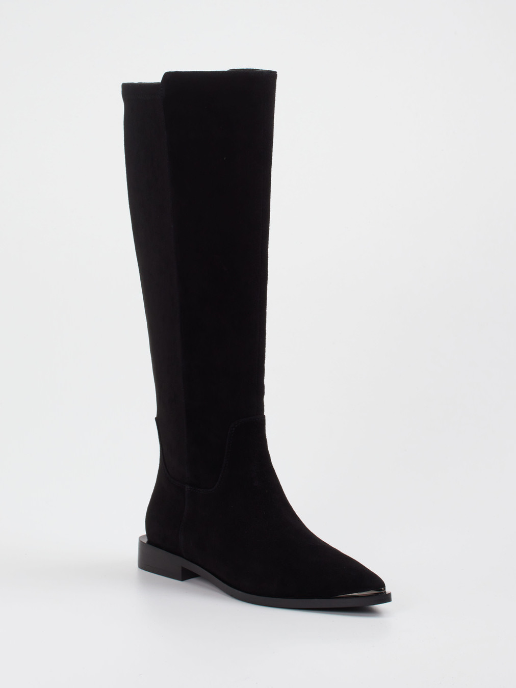 Andrea Puccini – kniehohe Stiefel aus Veloursleder schwarz