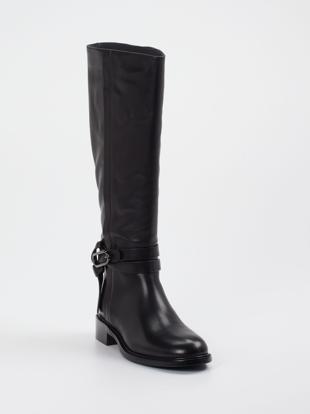 Andrea Puccini – Kniestiefel aus Glattleder Schwarz