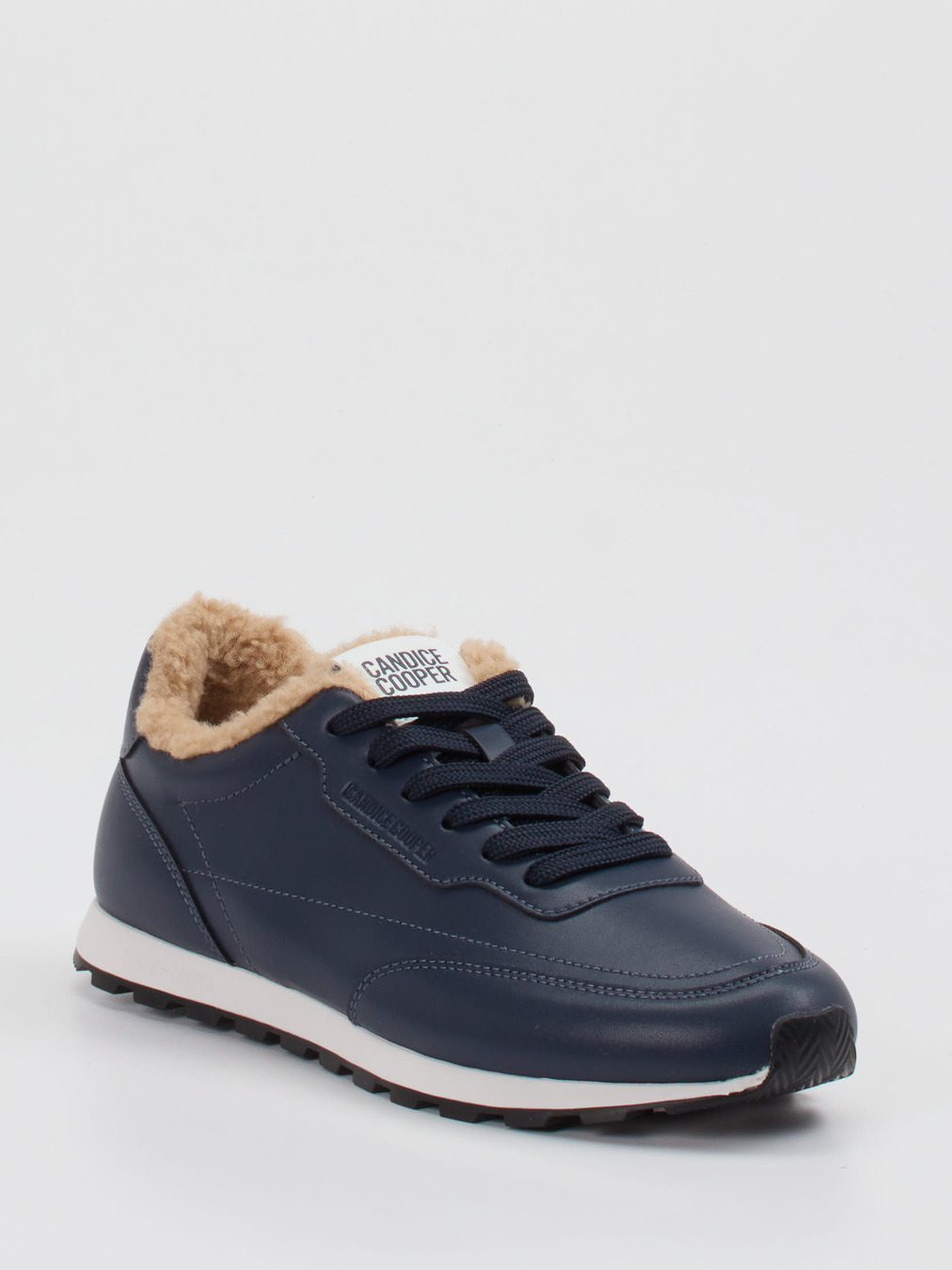 Candice Cooper – Sneaker aus Lederimitat in Dunkelblau