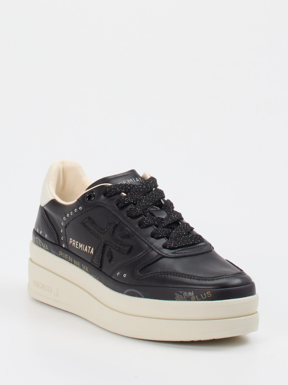 Premiata – Sneaker aus Kalbleder in Schwarz