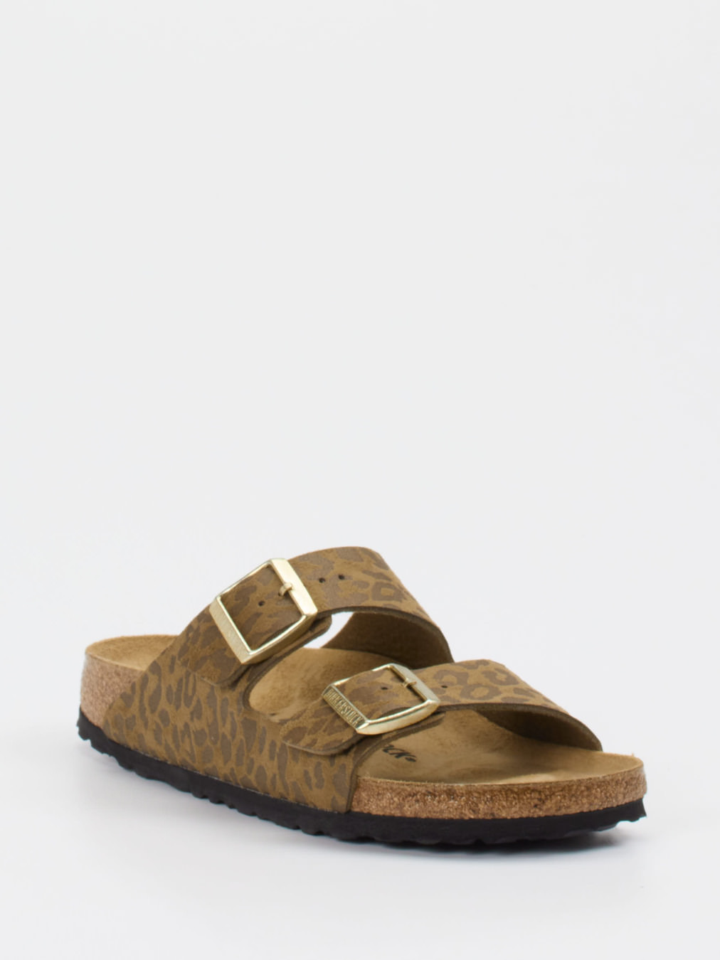 Birkenstock – Zwei-Riemen-Pantolette aus Veloursleder Leoprint