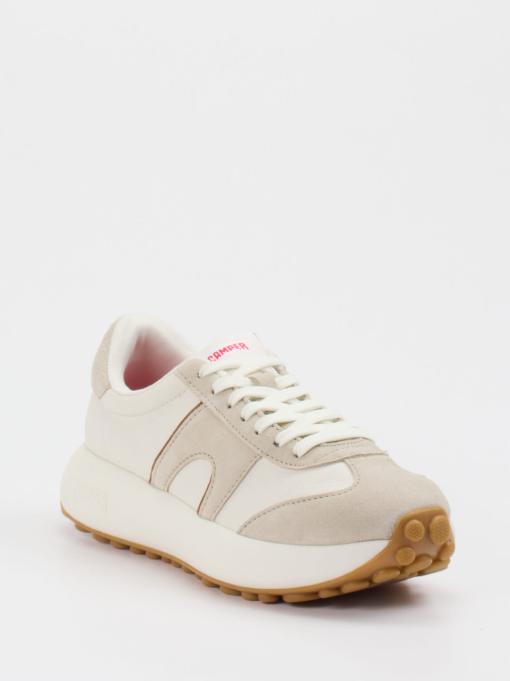 Camper – Retro-Sneaker aus Velours- und Glattleder Offwhite