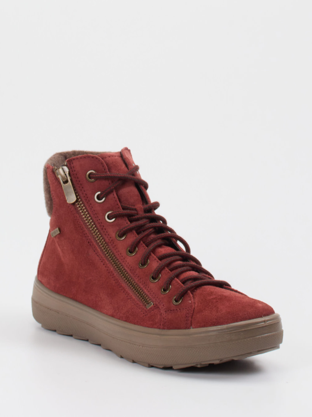 Legero – Schnürboots aus Veloursleder ziegelrot