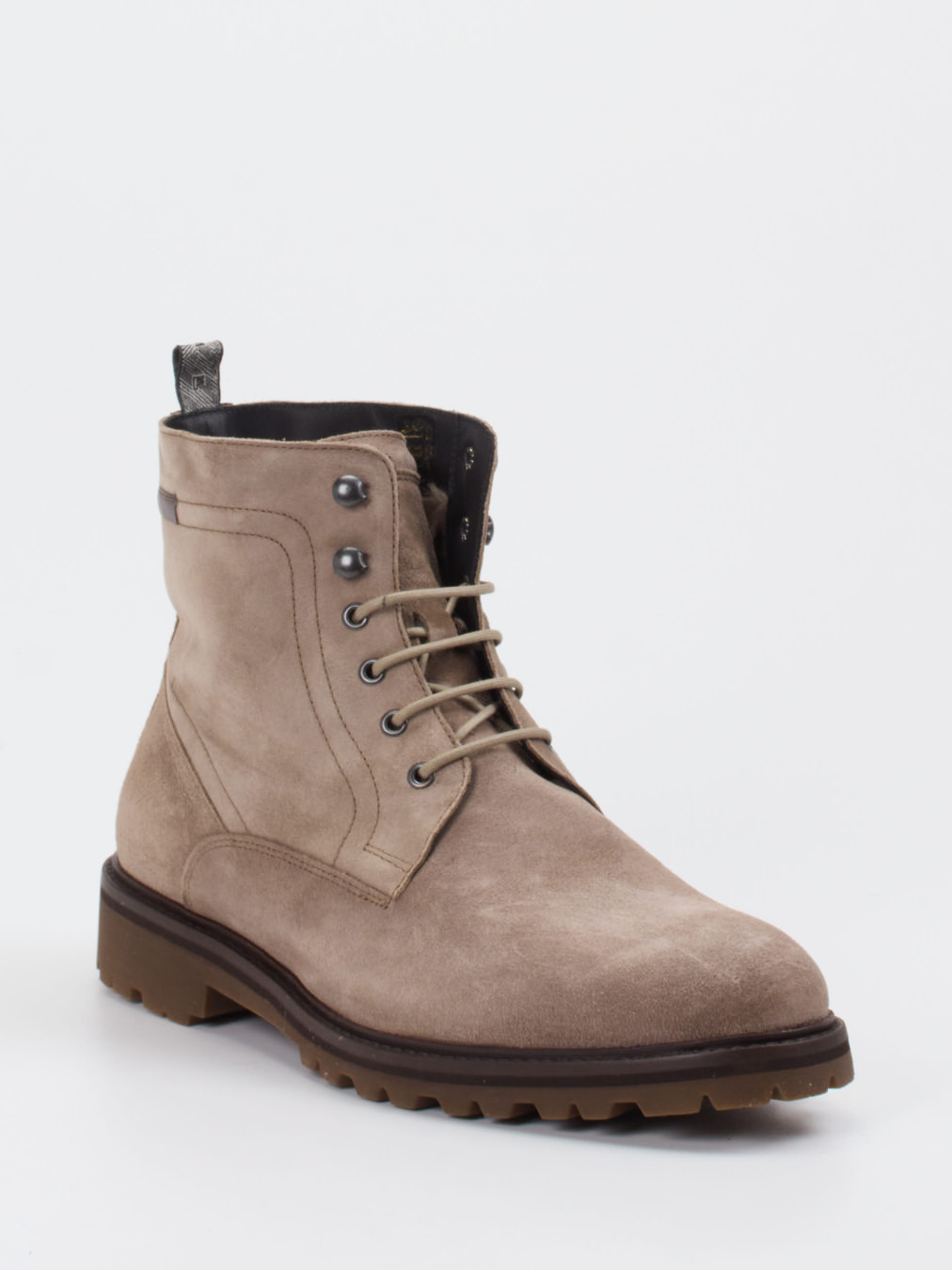 Floris van Bommel – Schnürboots aus Veloursleder Taupe