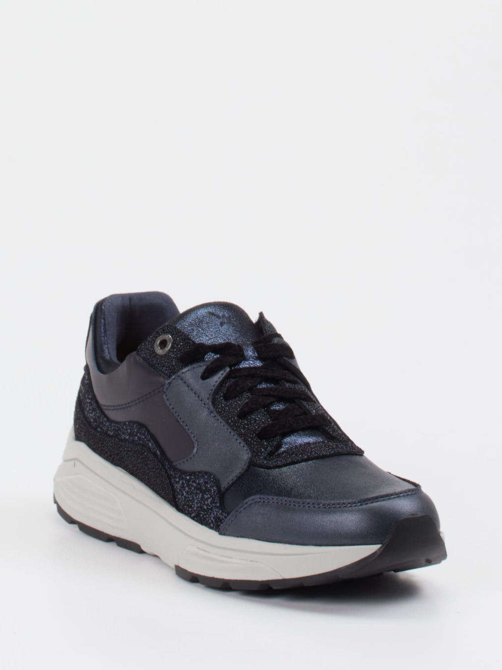 Xsensible – Chunky Sneaker aus geprägtem Leder Blau