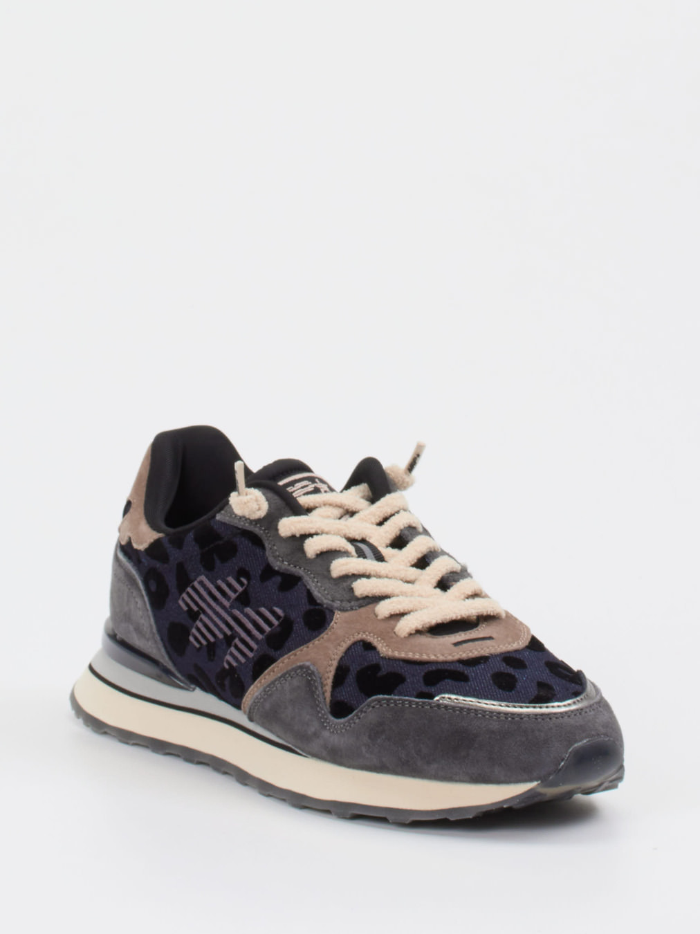 MRP – Retro-Sneaker aus Textil und Veloursleder Dunkelblau