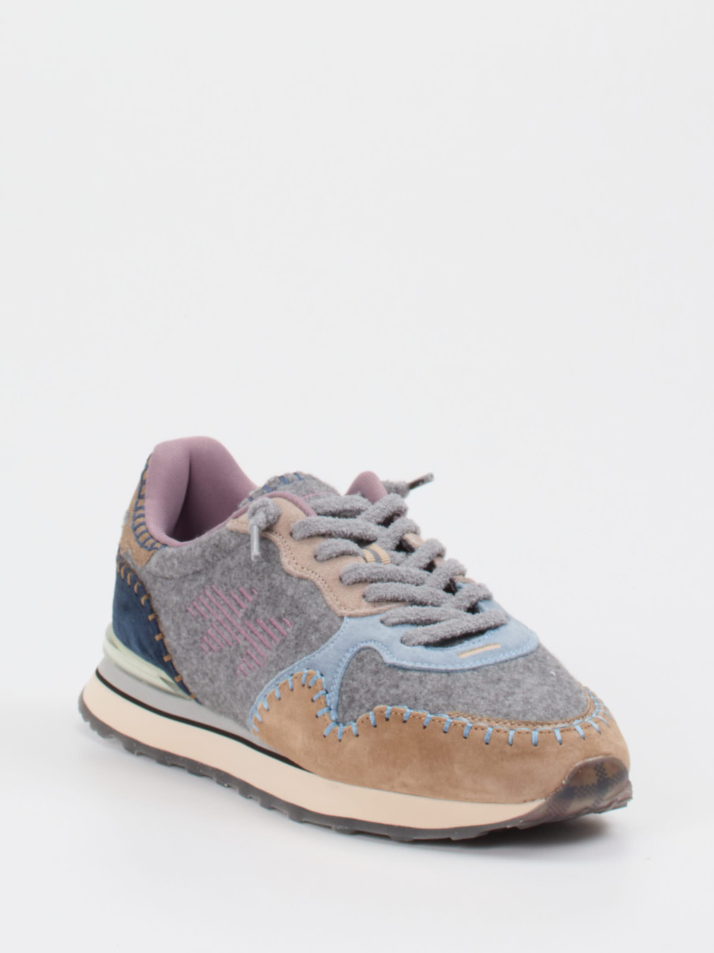 MRP – Sneaker aus Textil und Veloursleder Grau