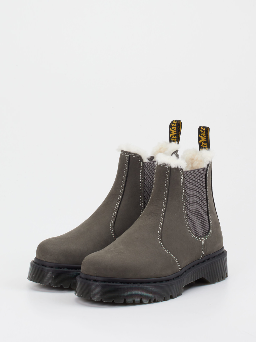 Dr. Martens – Chelsea Boots aus Kalbleder grau