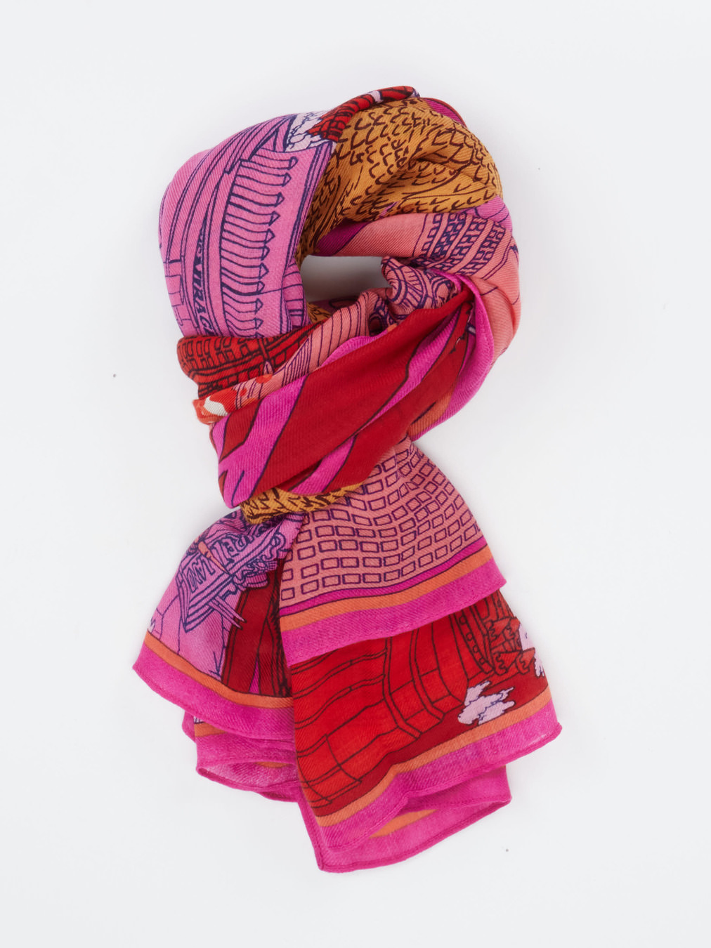 Inouitoosh – Schal aus Wolle mit Print in Multicolor