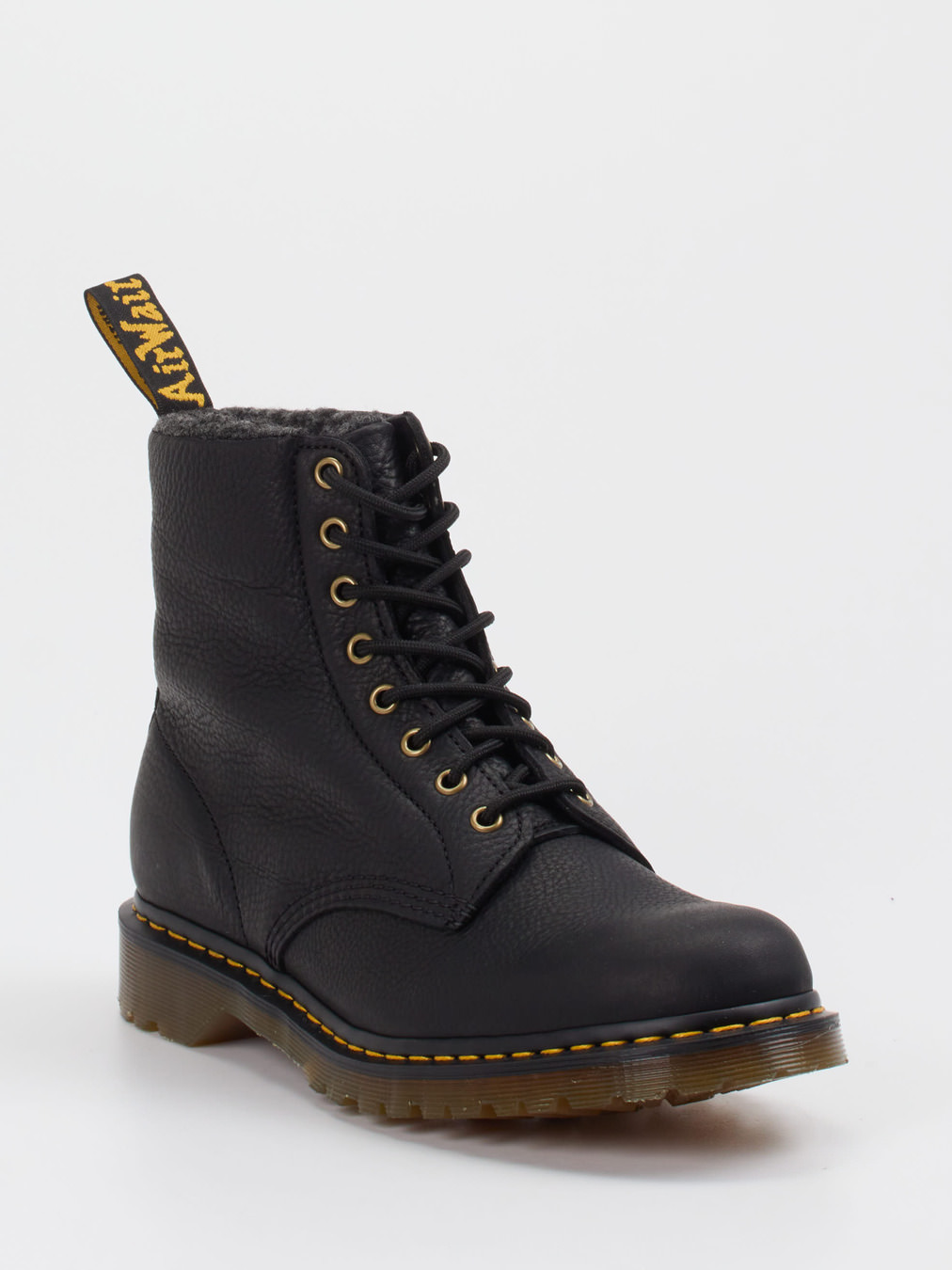 Dr. Martens – Schnürboots aus Fettleder Schwarz