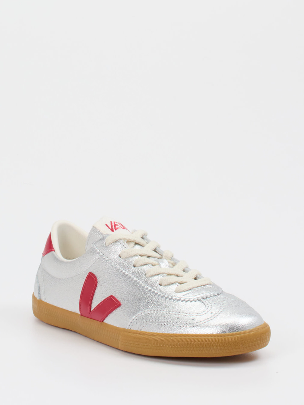 VEJA – Sneaker aus Leder silberfarben