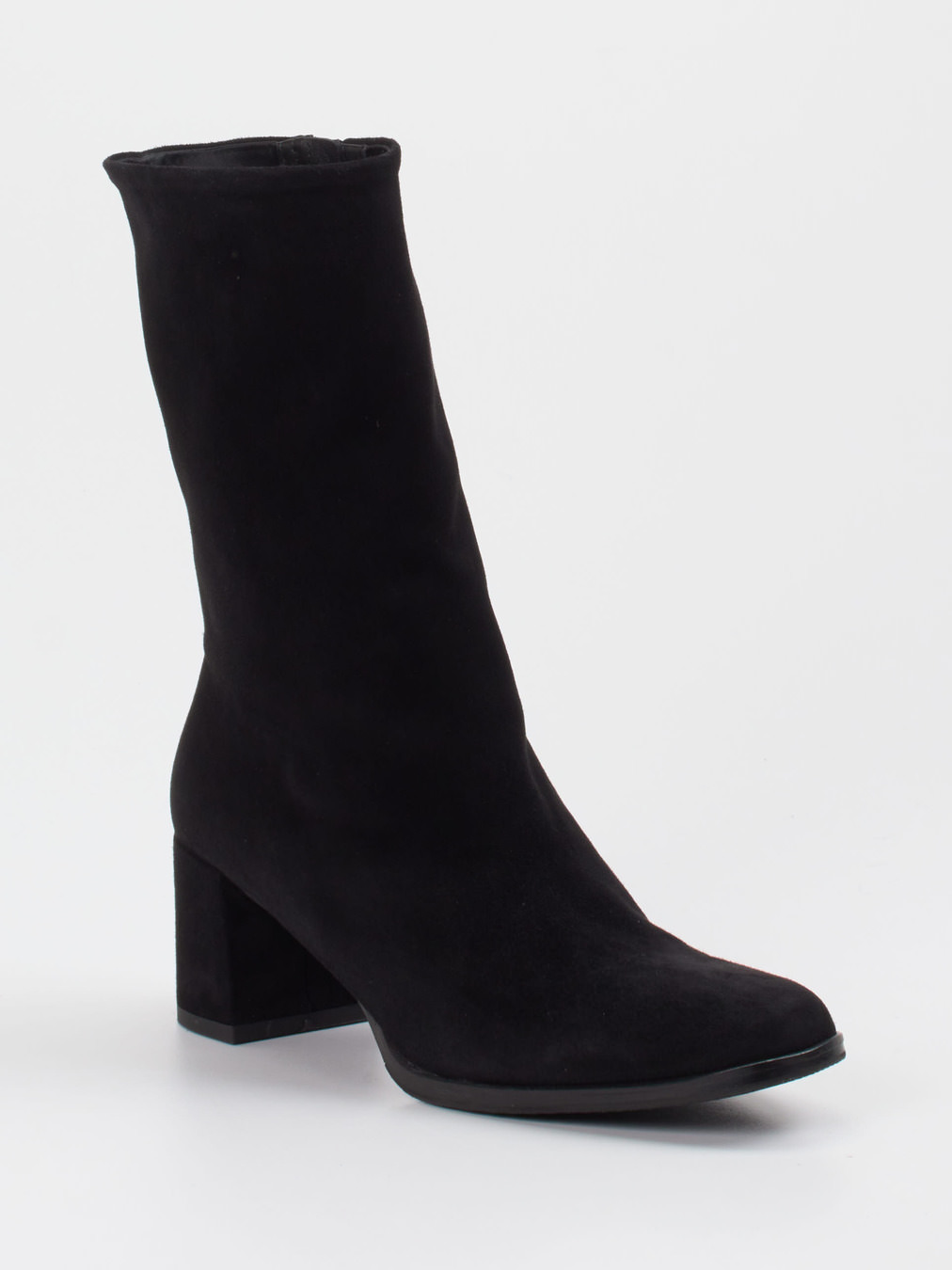 Konstantin Starke – Stiefelette aus Stretchveloursleder schwarz