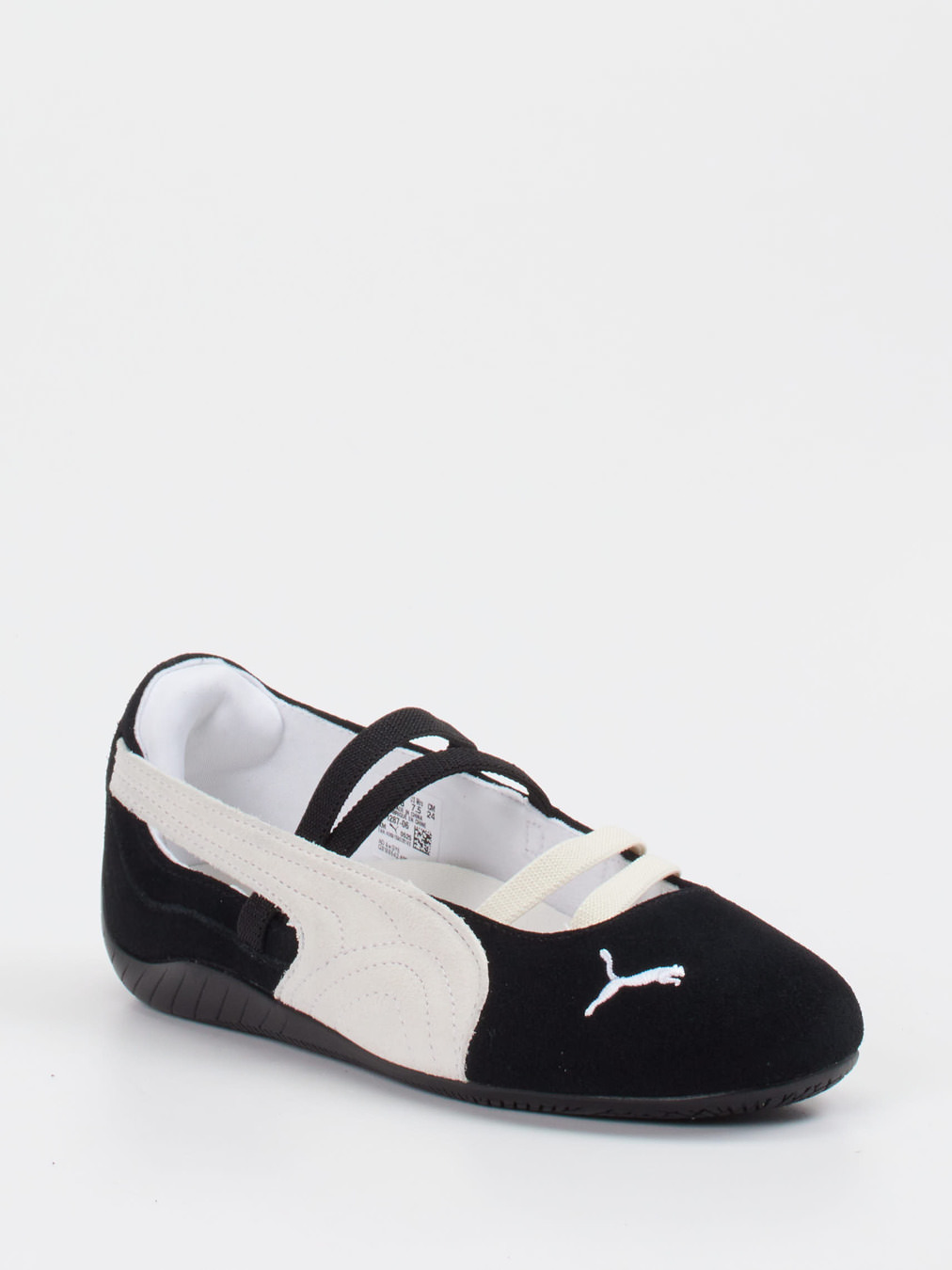 Puma – Ballerinas aus Veloursleder Schwarz