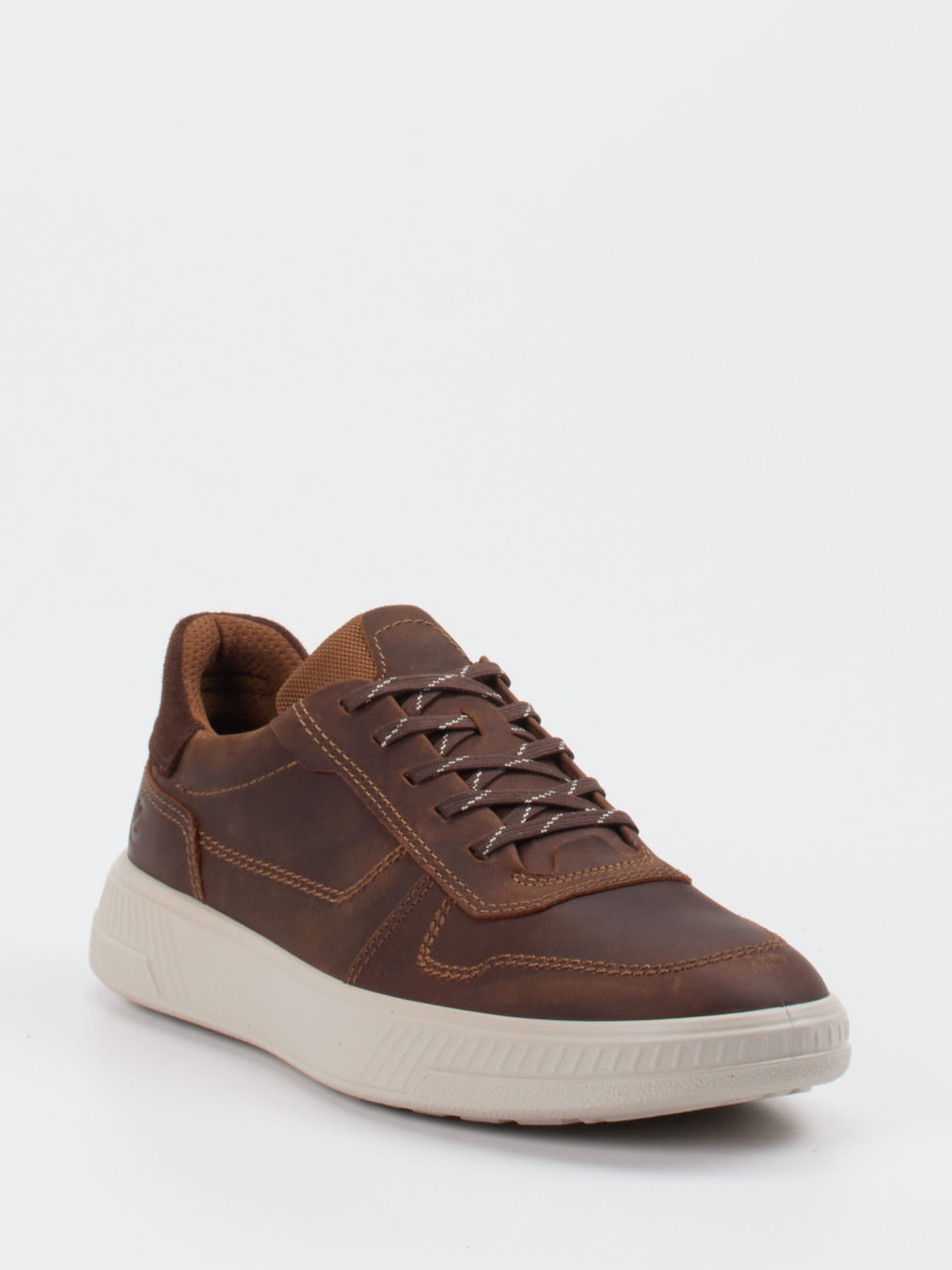 Ecco – Sneaker aus Kalbleder in Dunkelbraun