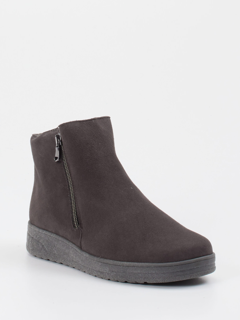 Semler – Stiefelette aus Veloursleder grau