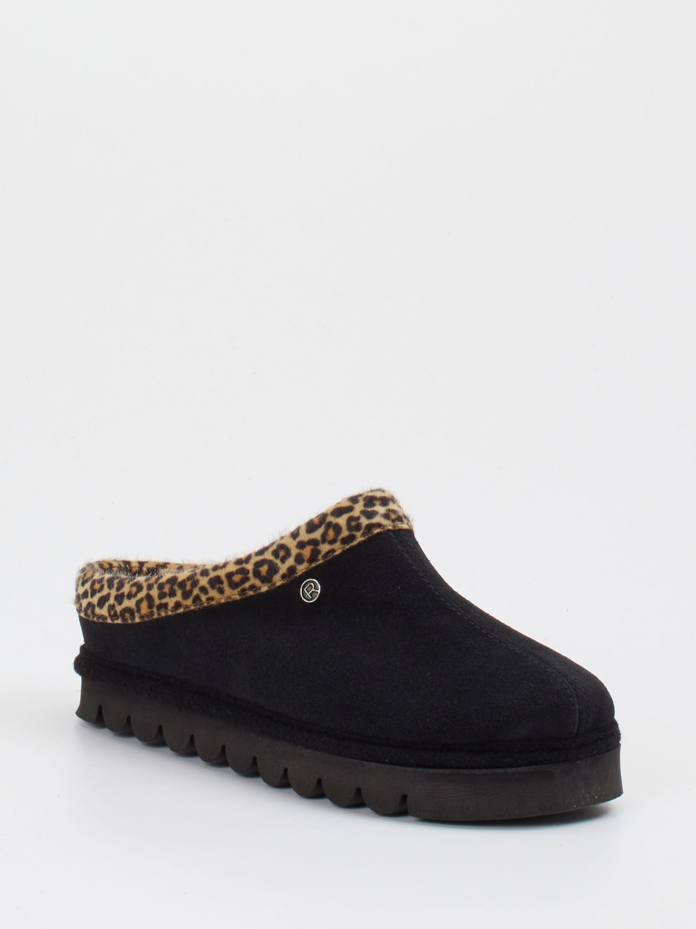 Rohde – Pantoffeln aus Veloursleder schwarz