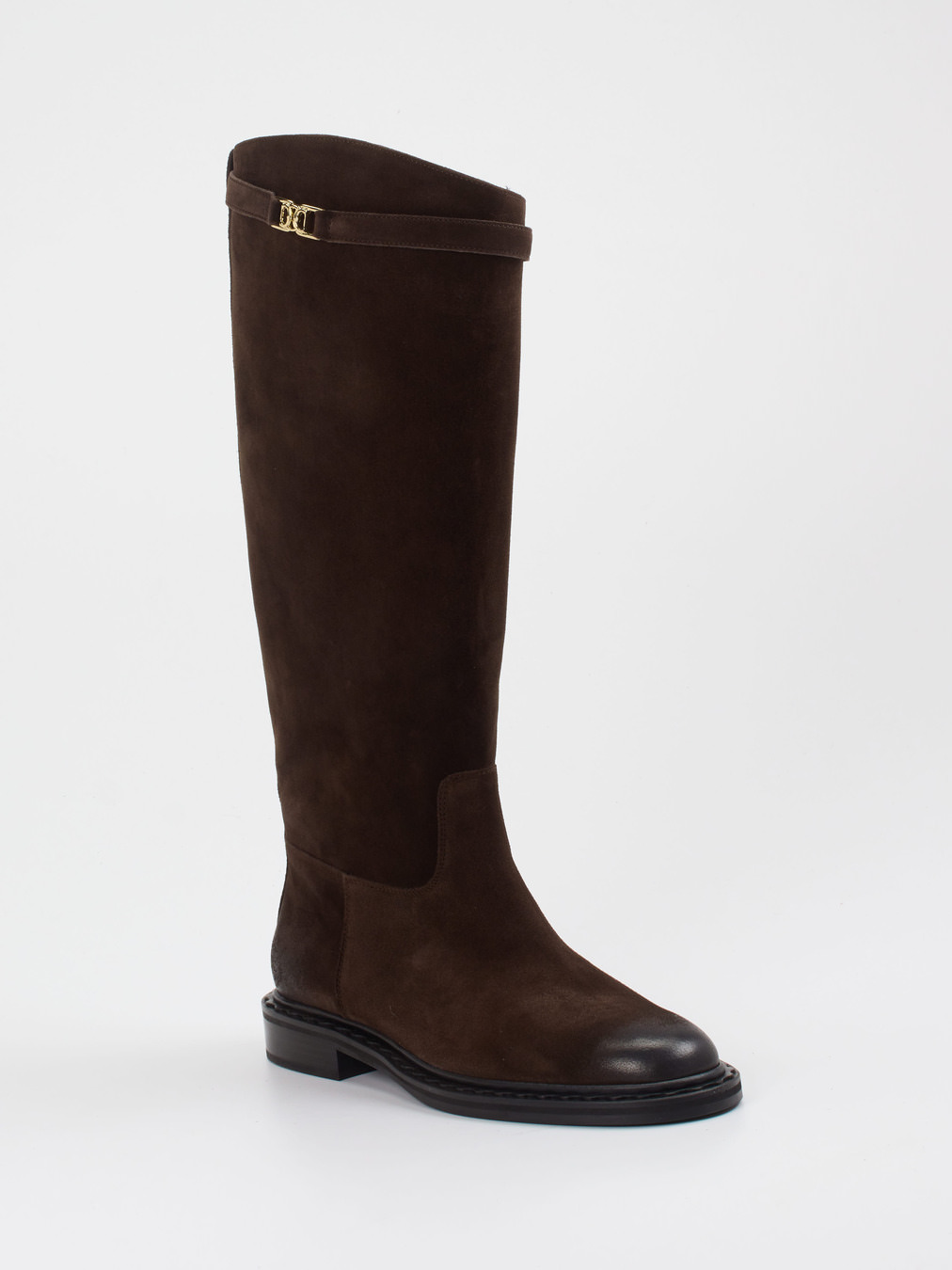 Kennel & Schmenger – Kniehohe Stiefel aus Veloursleder Dunkelbraun