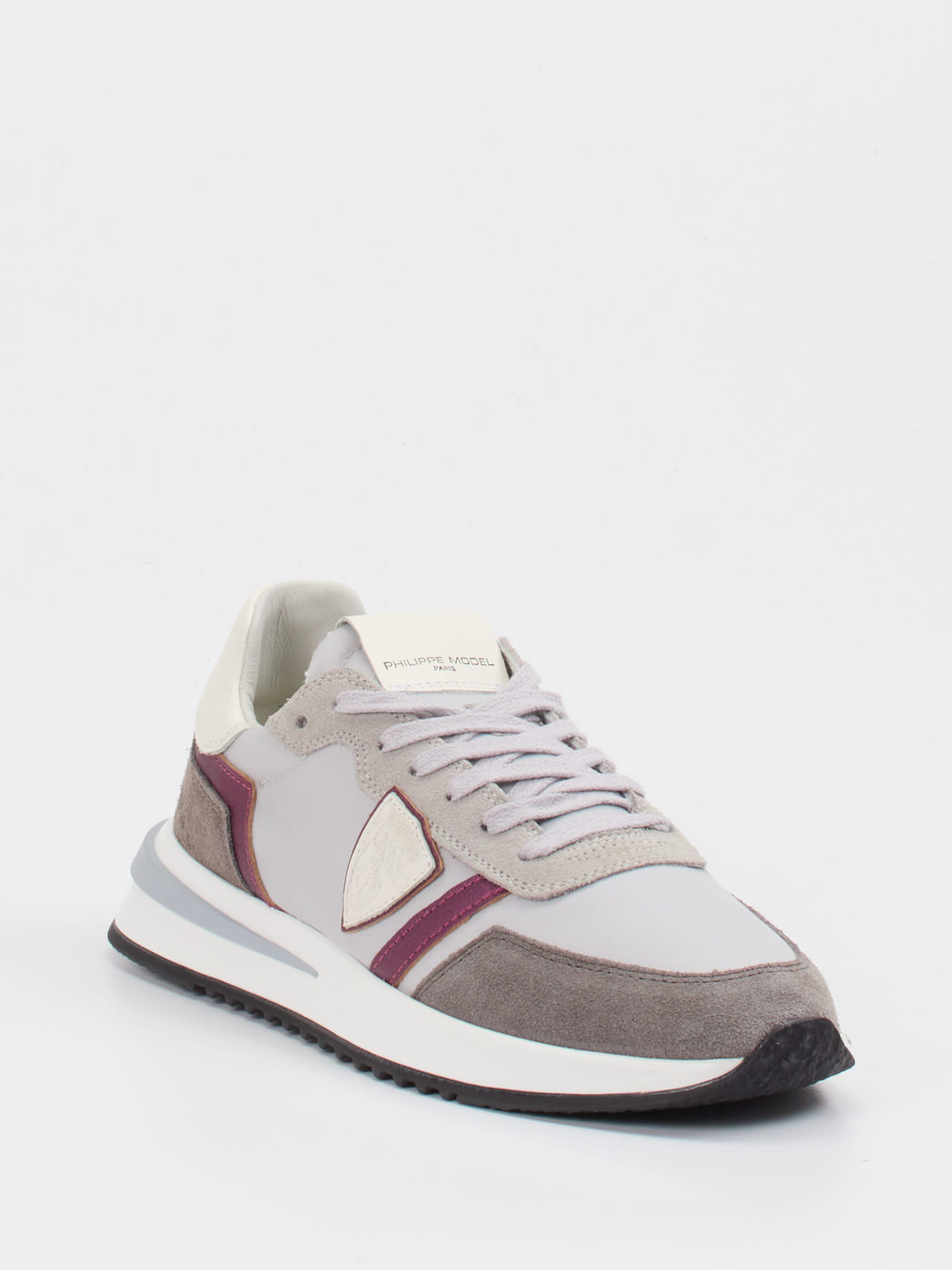 Philippe Model – Sneaker aus Veloursleder grau