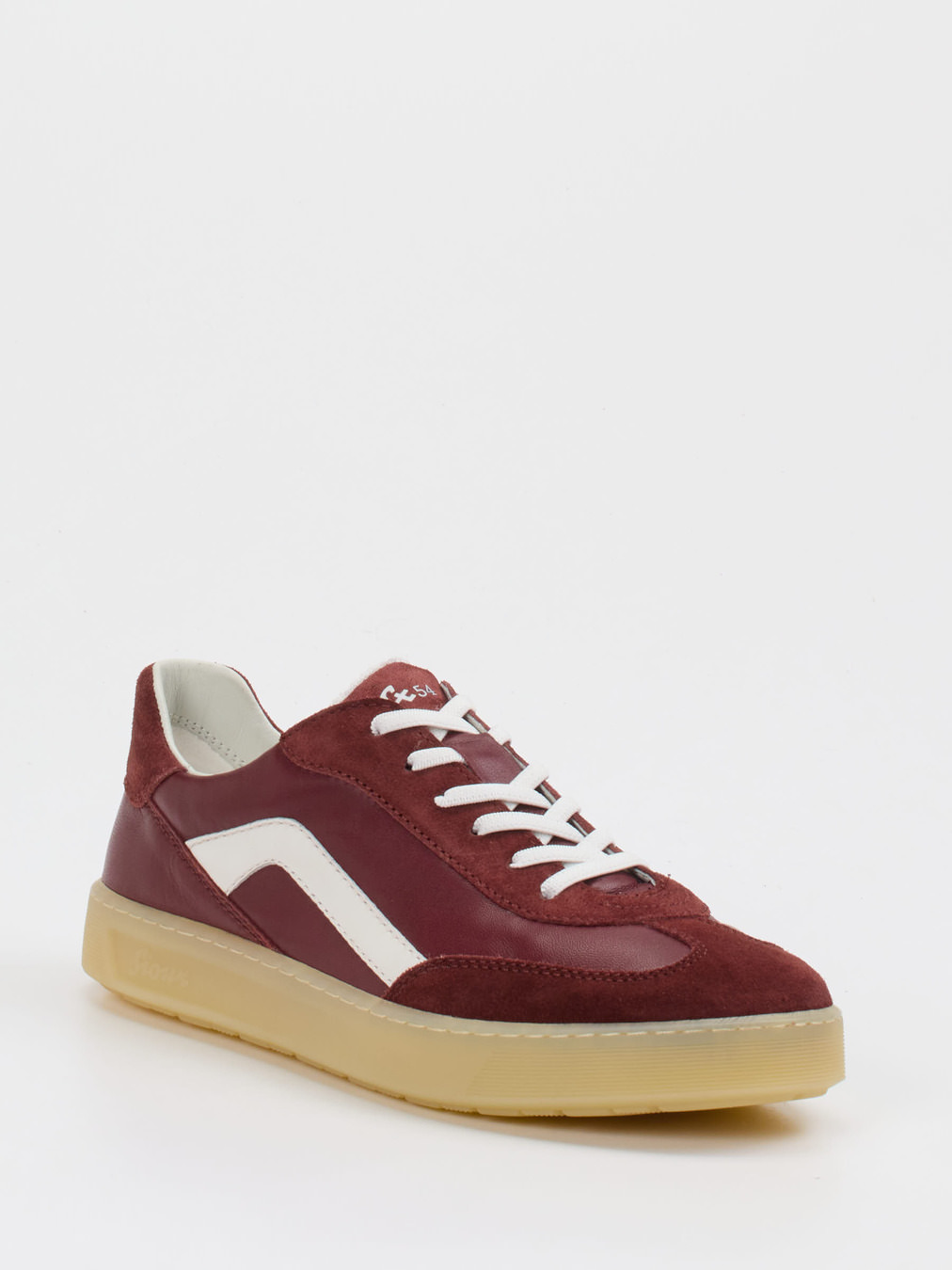 Sioux – Sneaker aus Veloursleder und Glattleder weinrot