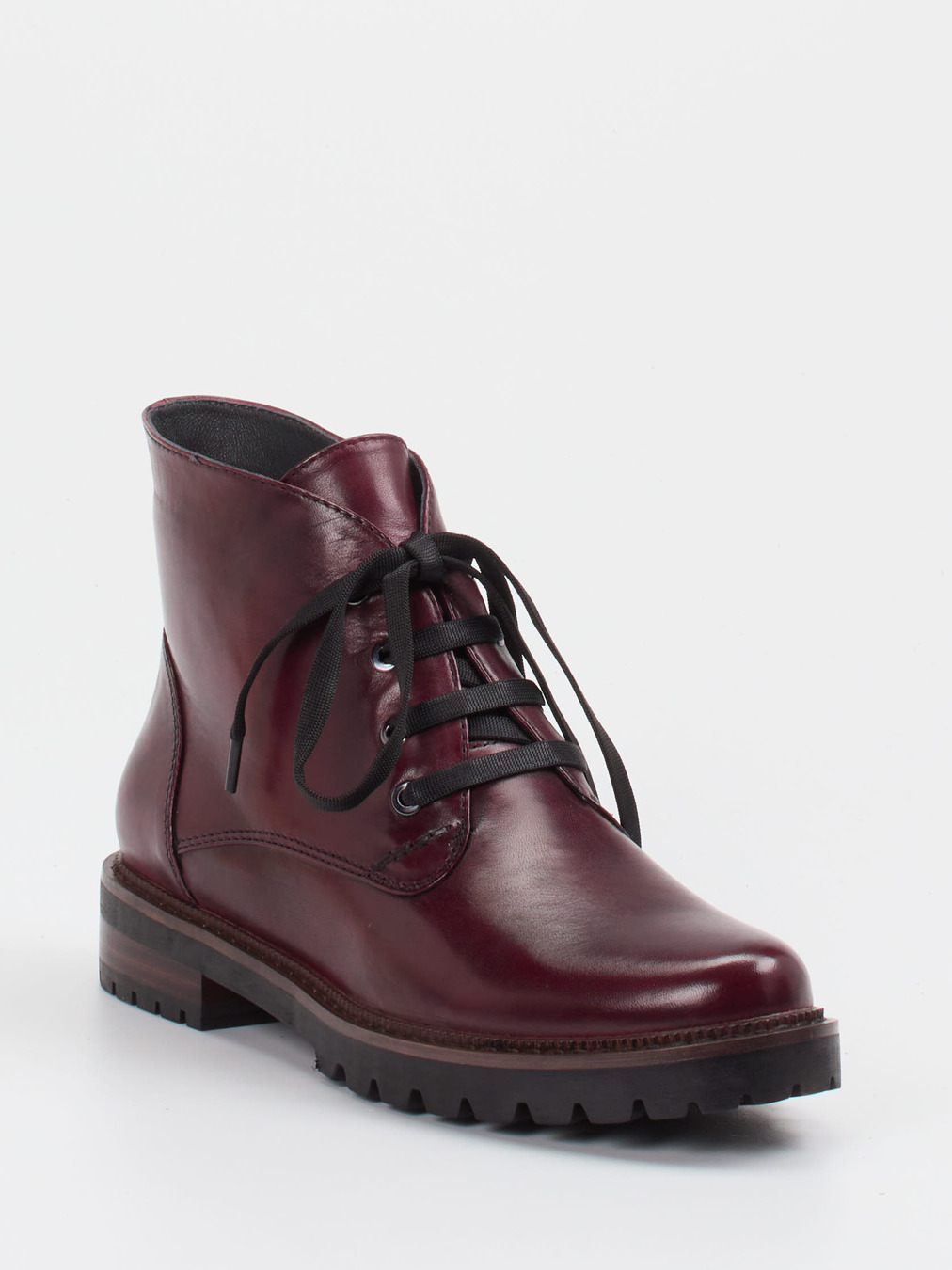 Ralph Harrison – Schnürstiefeletten aus Lammleder Bordeaux