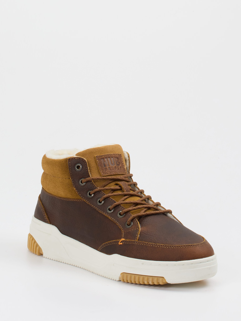 HUB – High-Top Sneaker aus Kalbleder braun