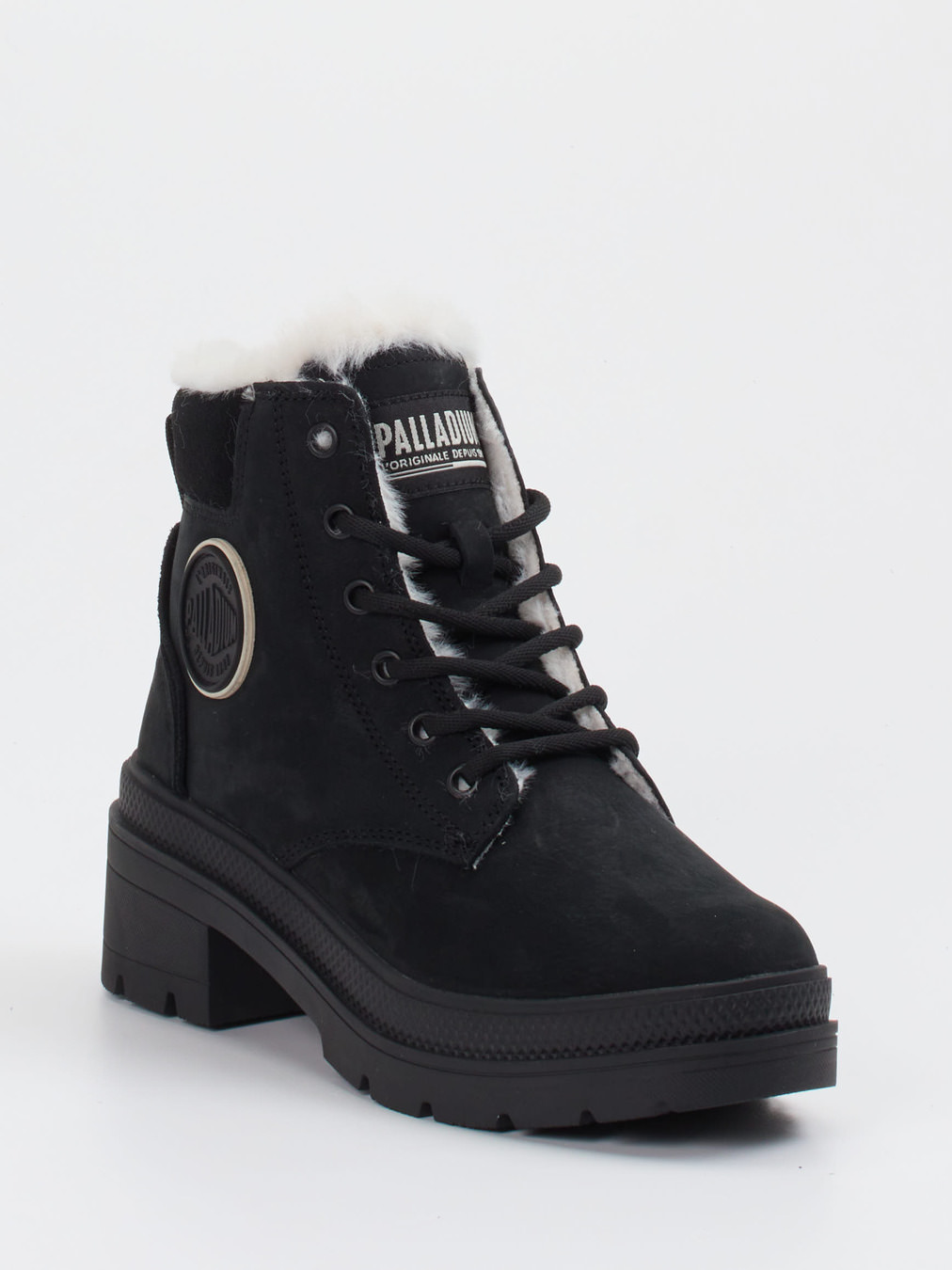 Palladium – Stiefeletten aus Veloursleder Schwarz