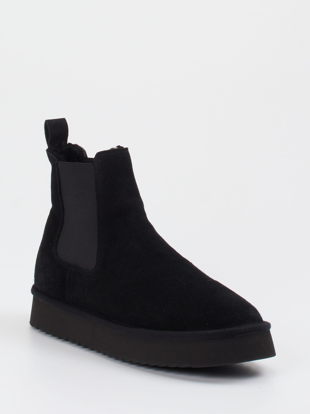 Copenhagen – Chelsea Boots aus Veloursleder Schwarz