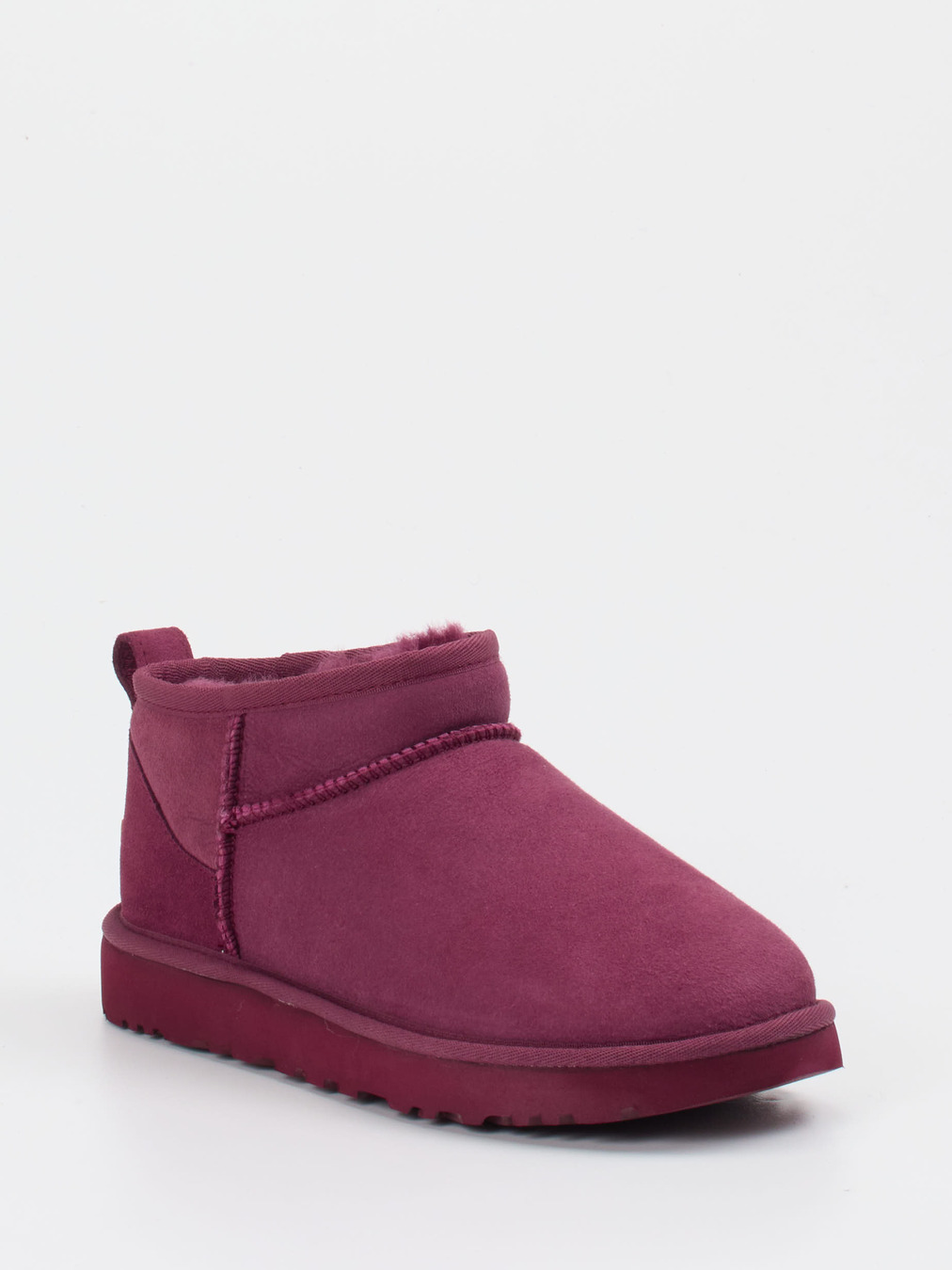UGG – Stiefeletten aus Veloursleder beerenrot