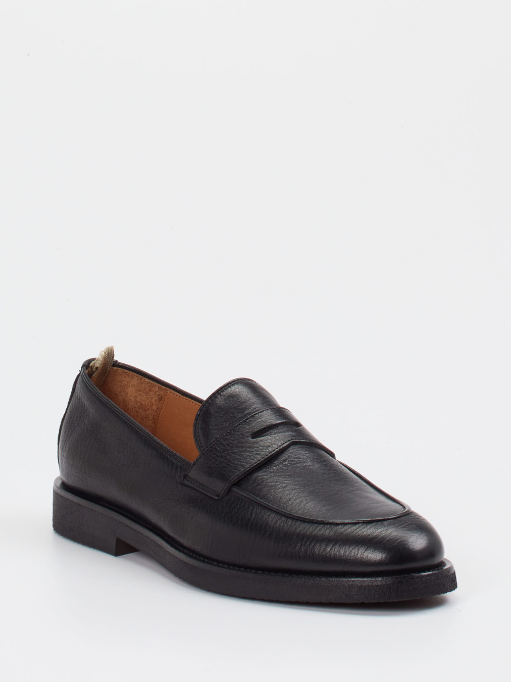 Officine Creative – Penny Loafer aus Hirschleder Schwarz