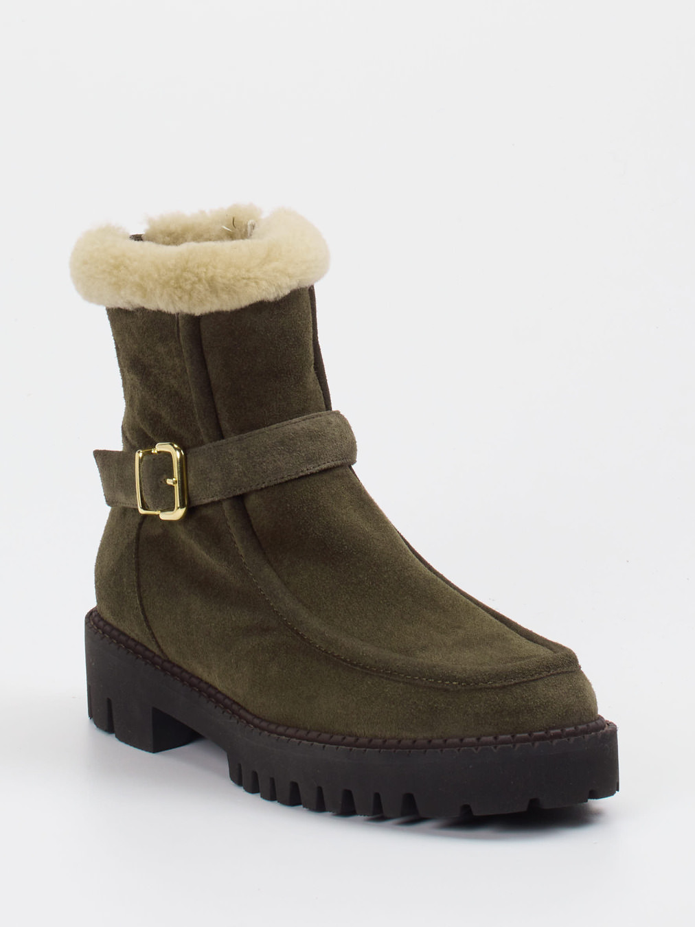 Truman's – Stiefeletten aus Veloursleder olivgrün