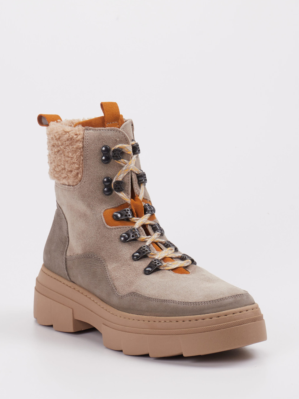 Waldläufer – Schnürboots aus Veloursleder beige