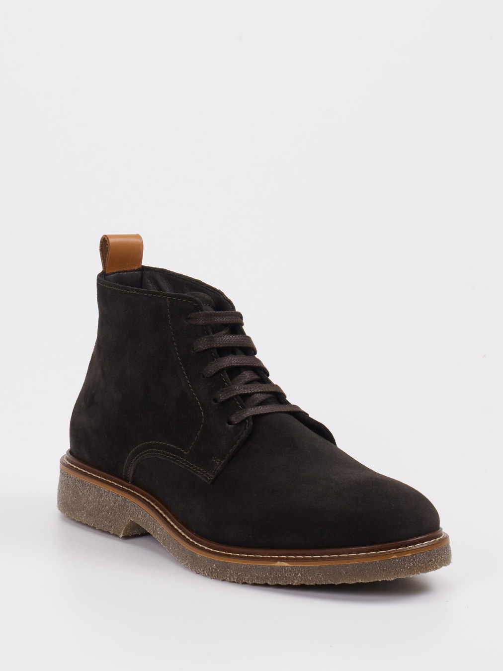 Marc O'Polo – Schnürboots aus Veloursleder in Braun