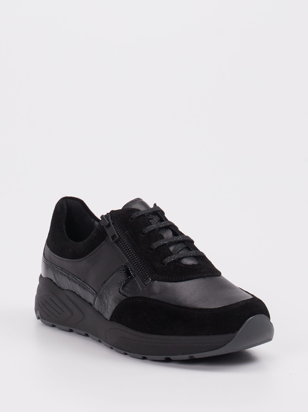 Solidus – Sneaker aus Velourleder und Glattleder Schwarz