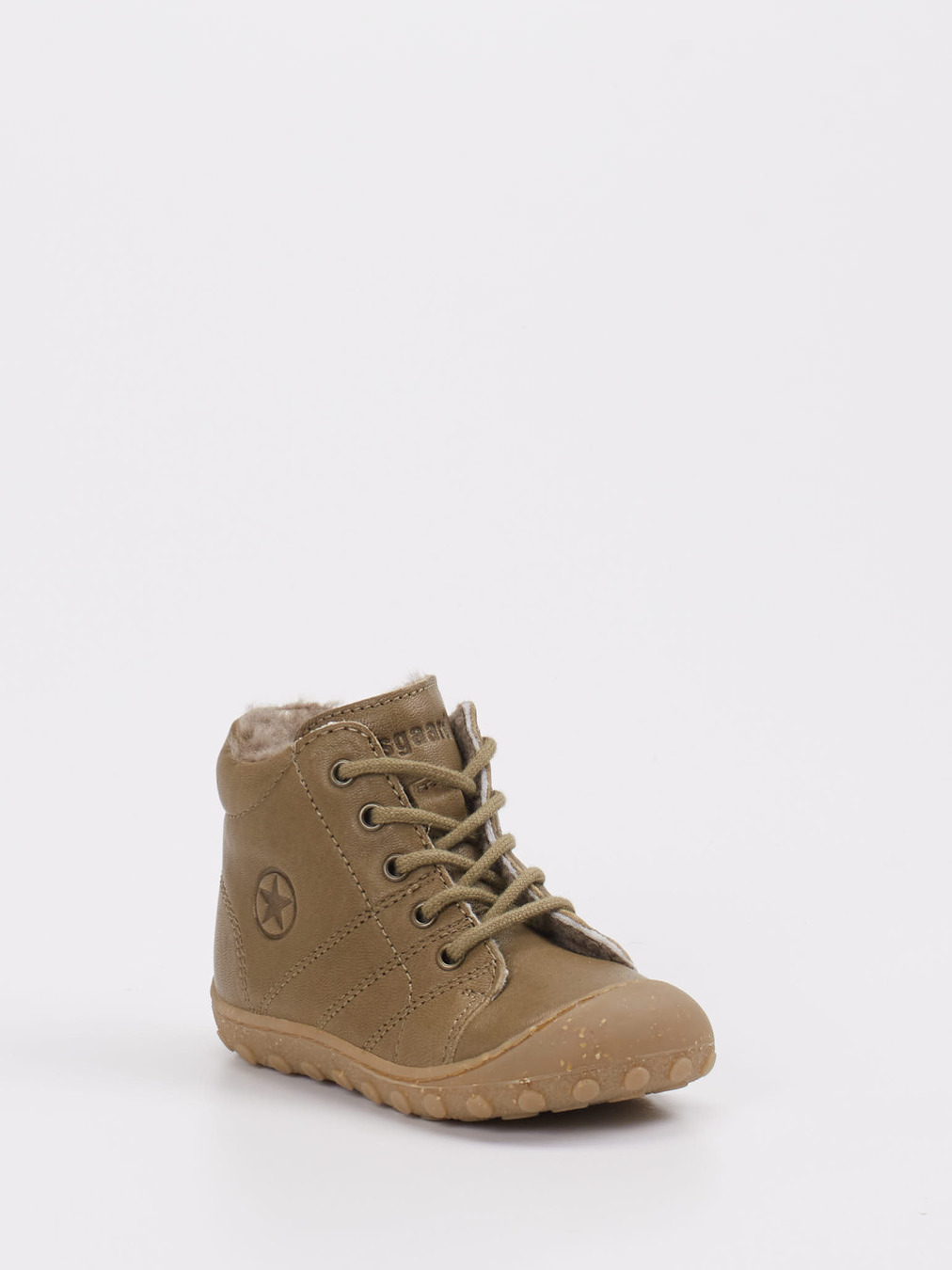 Bisgaard – Lauflernschuh aus Kalbleder olivbeige