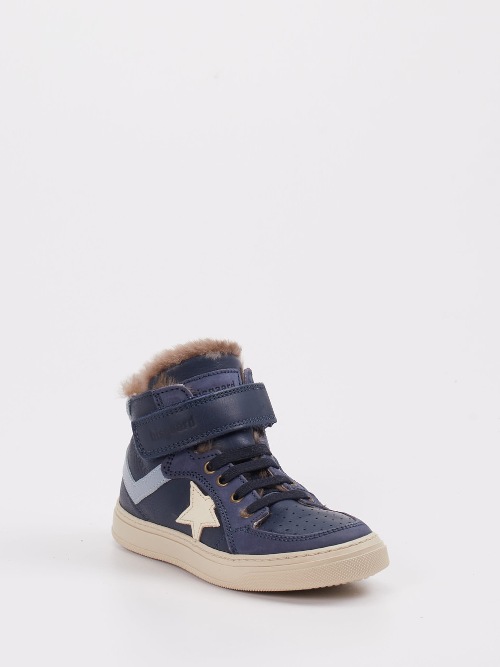 Bisgaard – High-Top Sneaker aus Metallicleder Dunkelblau