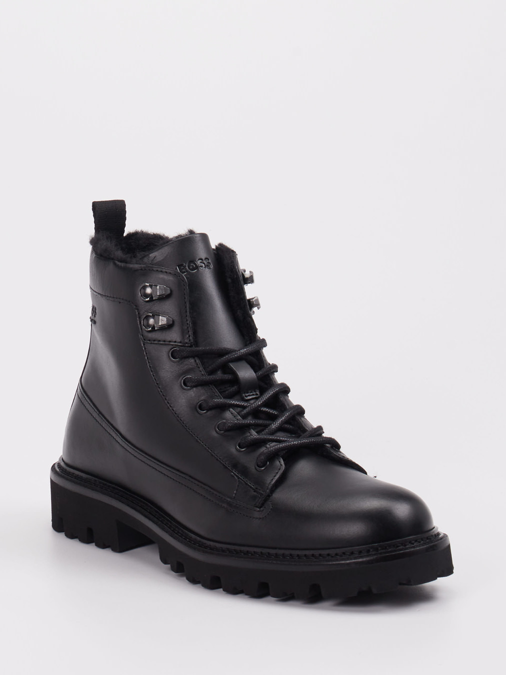 Boss – Schnürboots aus Kalbleder schwarz