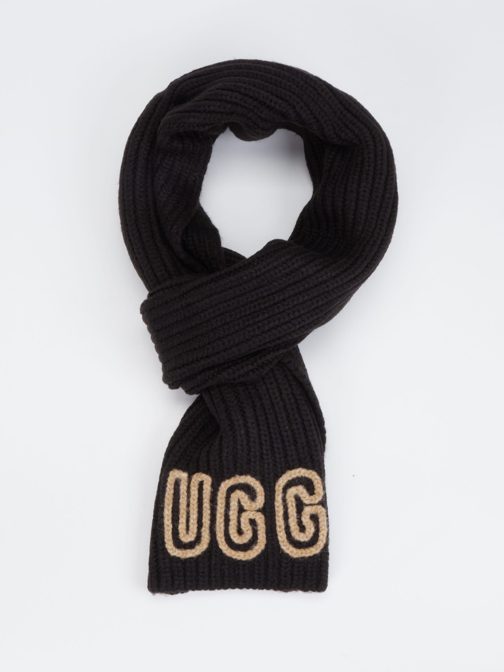 UGG – Strickschal aus Textil in Schwarz