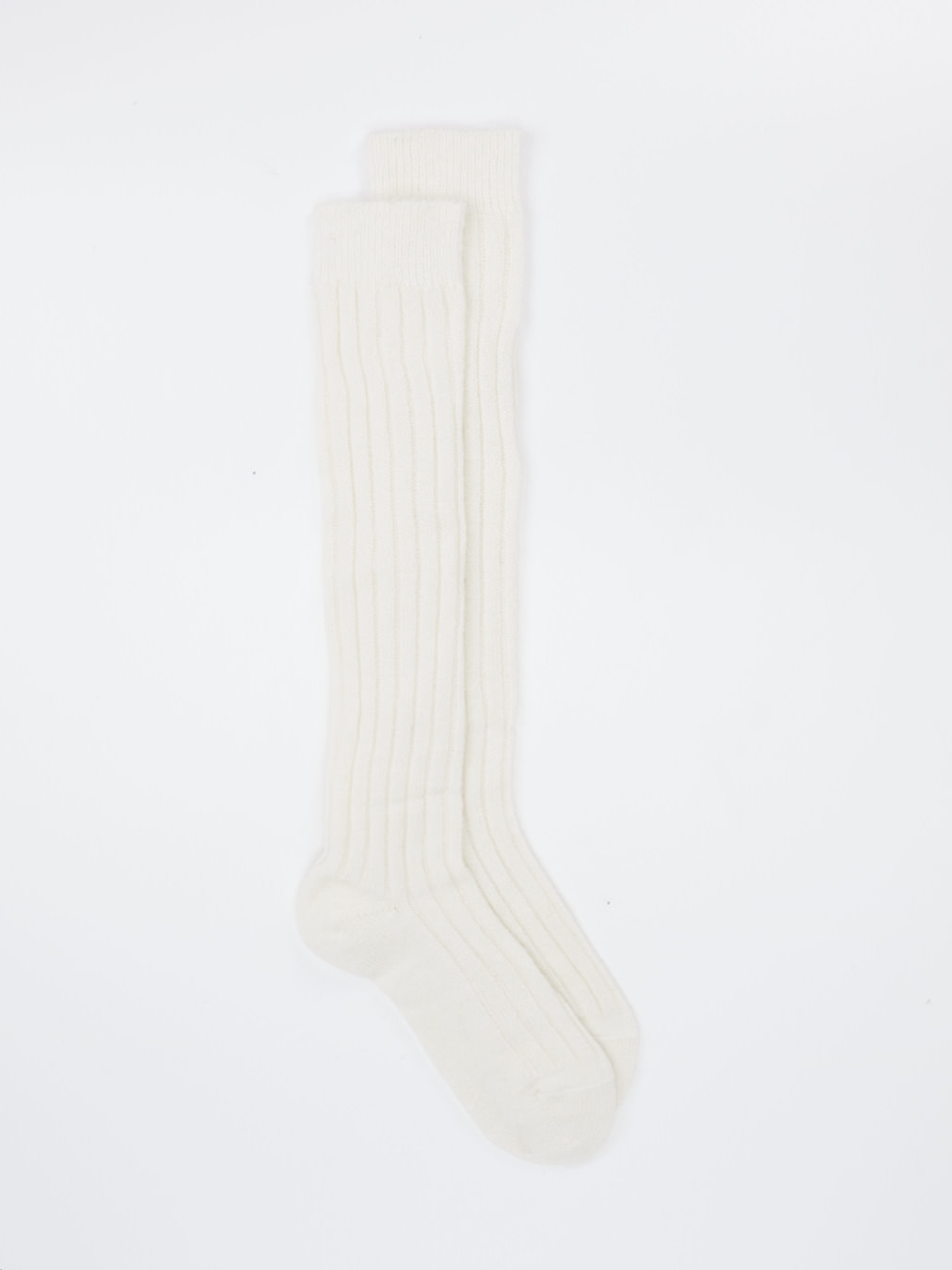 Burlington – Kniestrumpf aus Wolle in Wollweiß