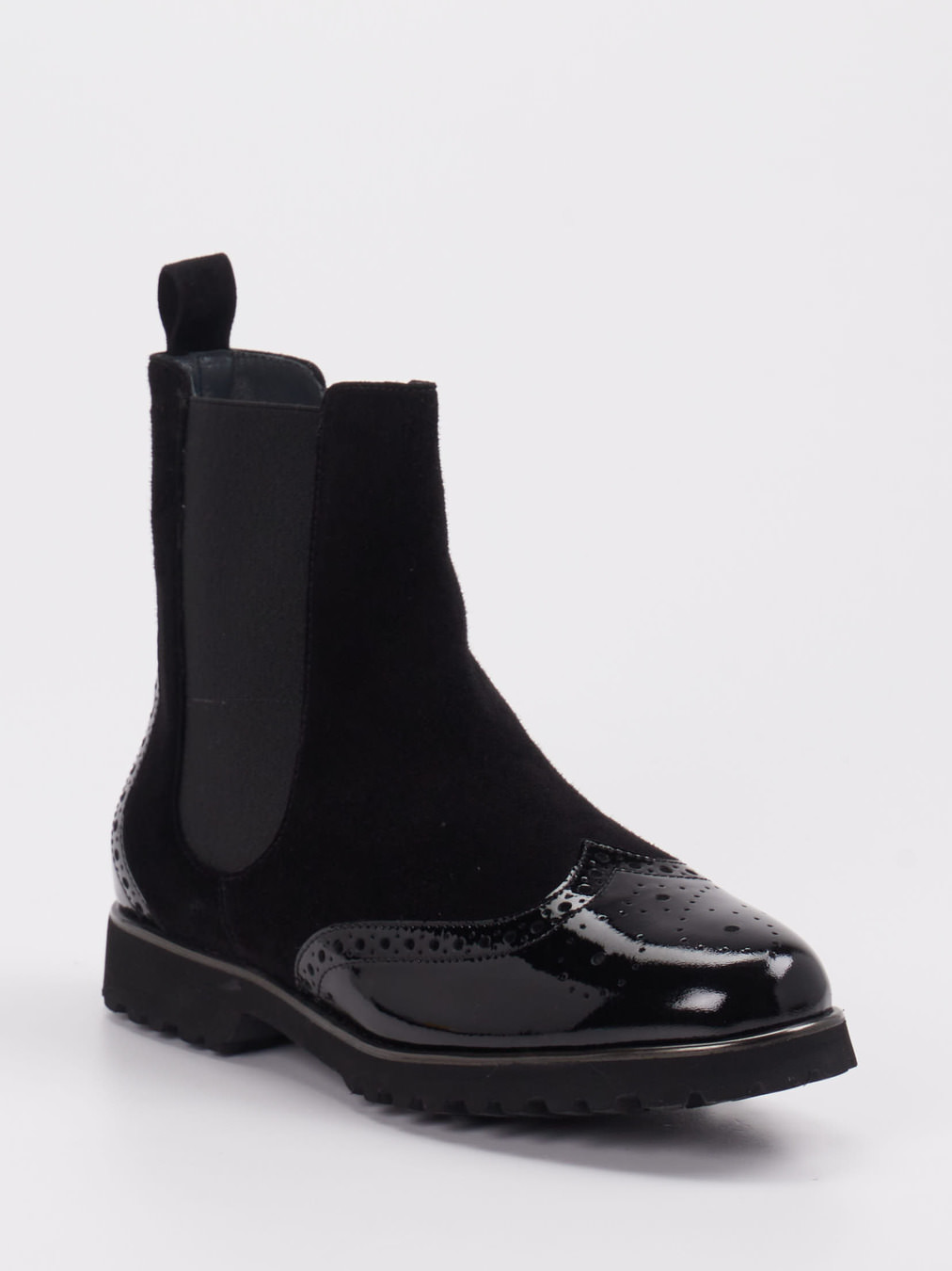 Sioux – Chelsea-Stiefelette aus Veloursleder schwarz