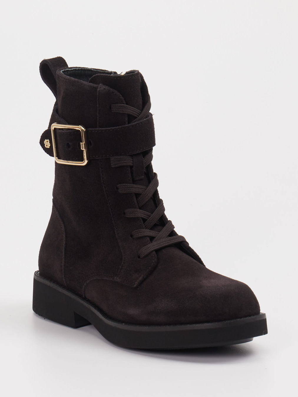 Boss – Schnürboots aus Veloursleder dunkelbraun