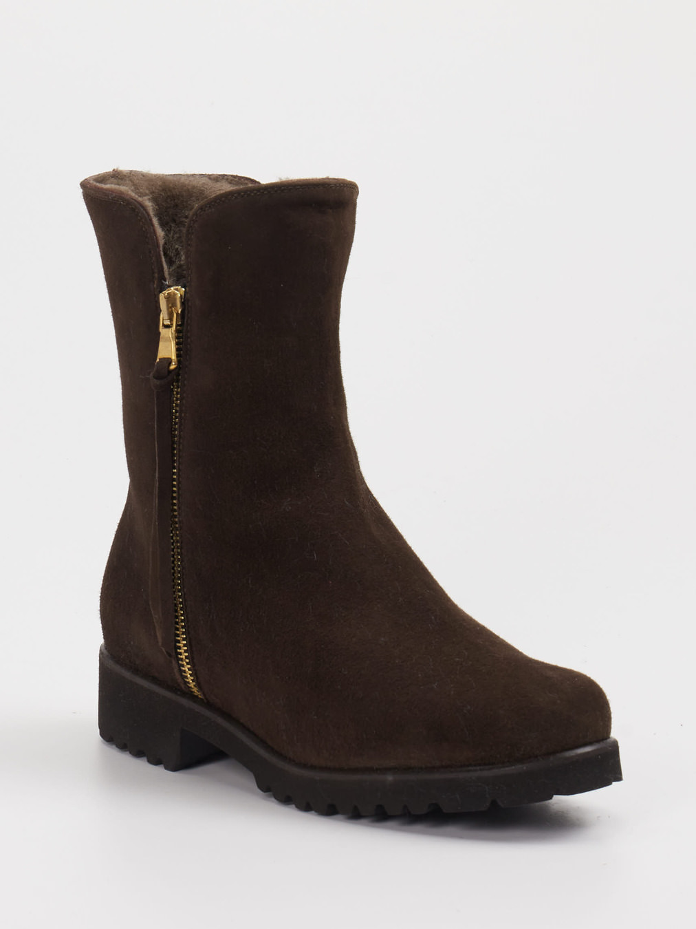 Mannori – Stiefeletten aus Veloursleder dunkelbraun