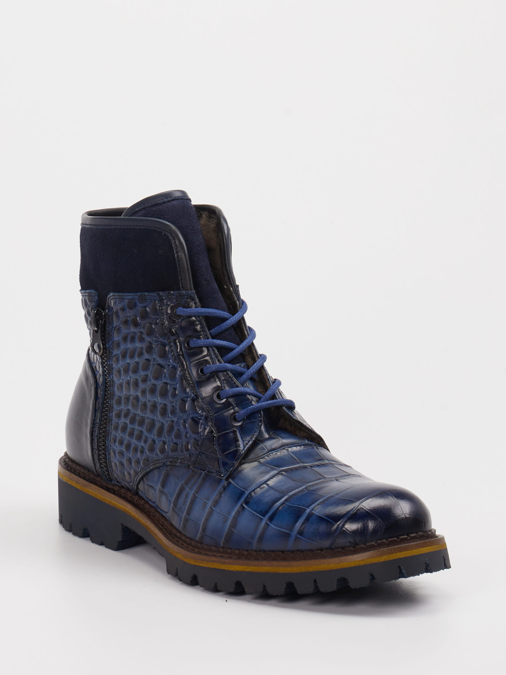 Konstantin Starke – Schnürboots aus Leder in Tintenblau