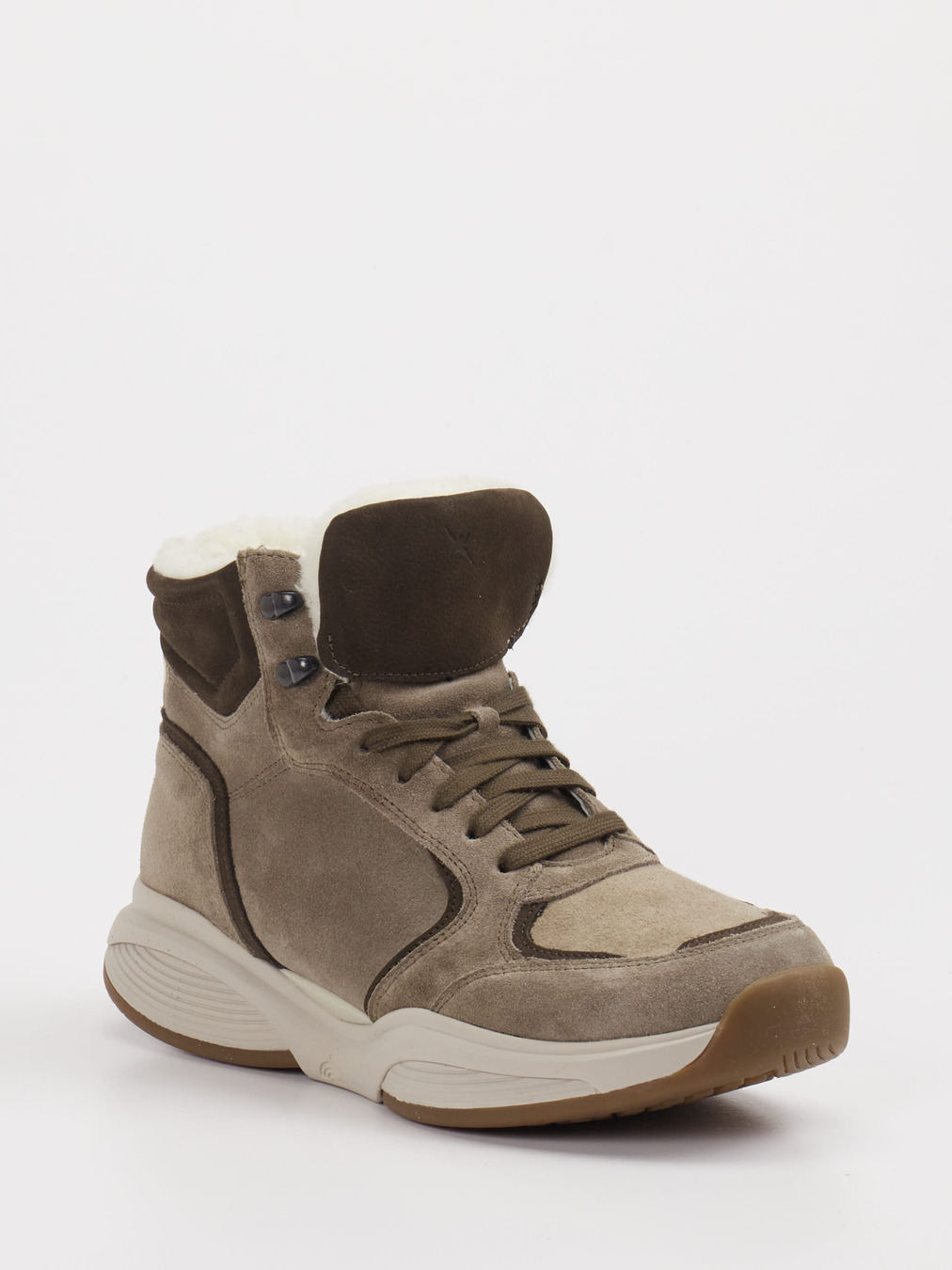 Xsensible – Stiefelette aus Veloursleder in Taupe
