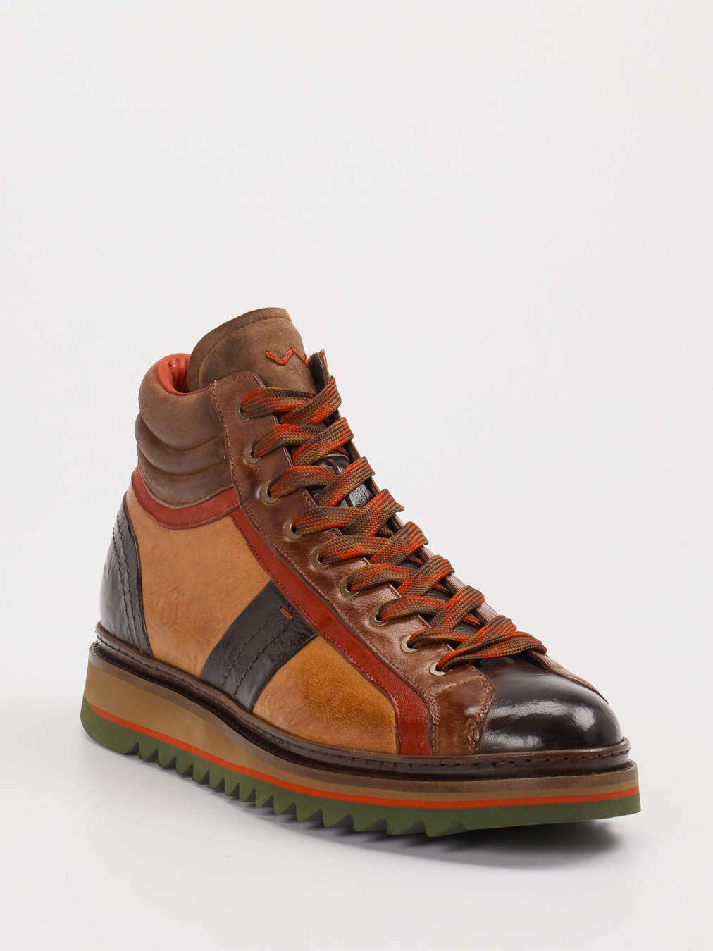 Konstantin Starke – High-Top Sneaker aus Kalbleder braun