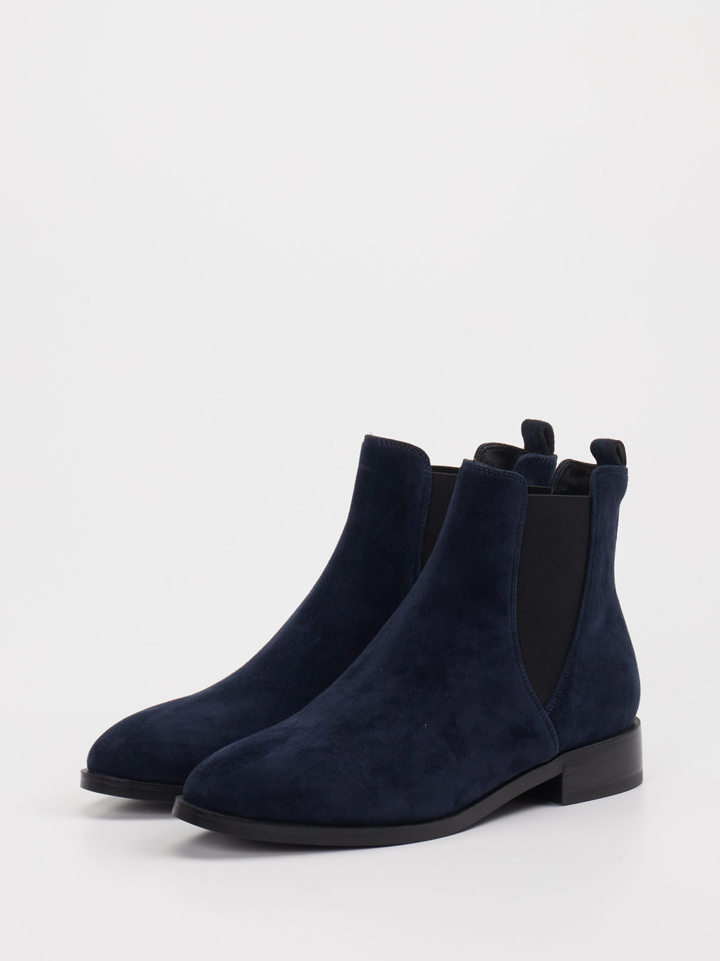 Di Lauro – Chelsea Boots aus Veloursleder Dunkelblau