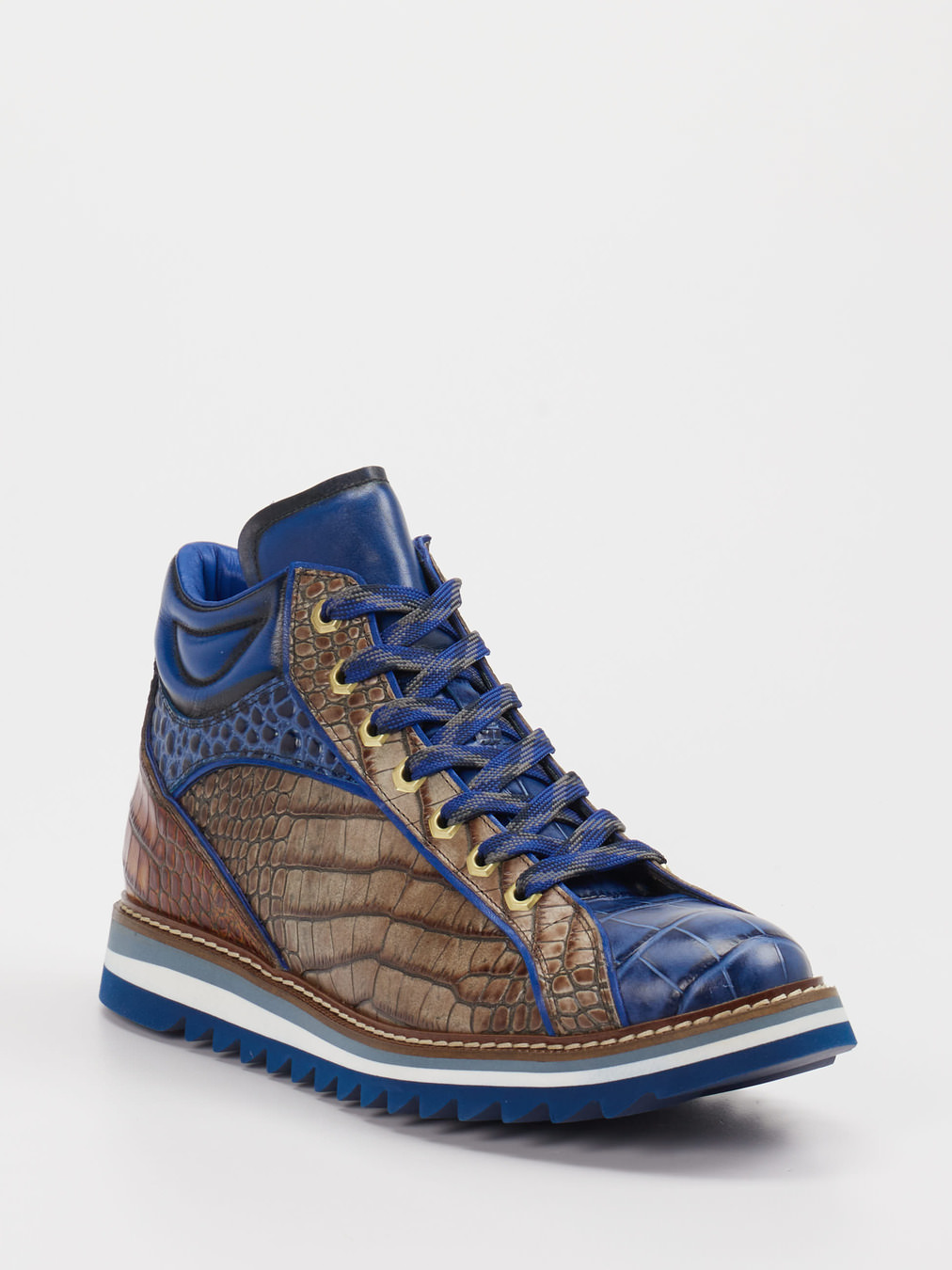 Konstantin Starke – High-Top Sneaker aus Leder Blau