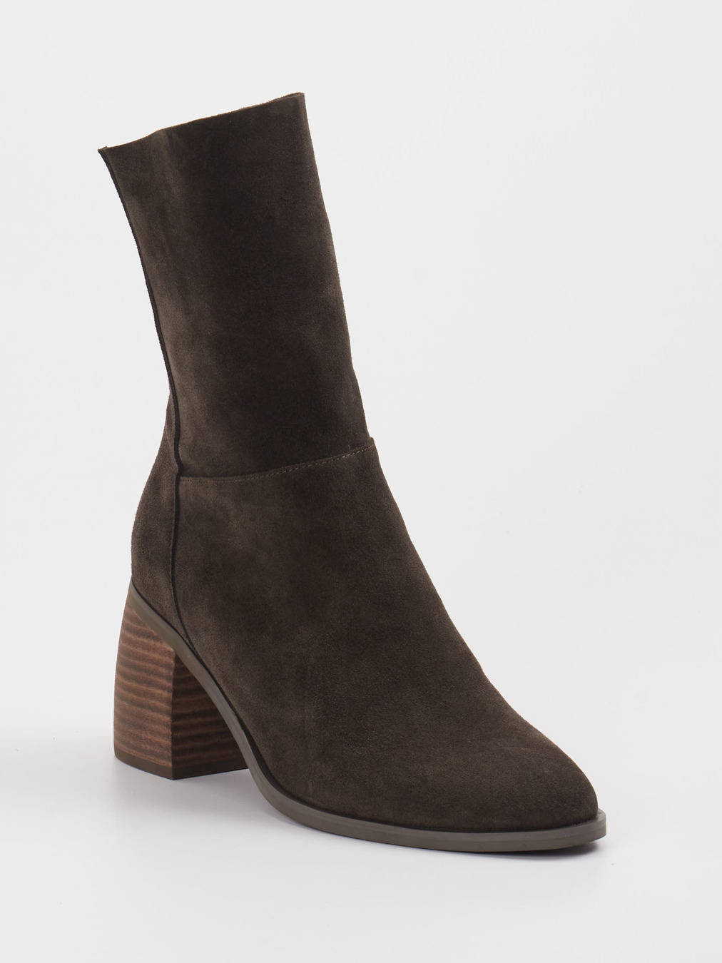 Gioia – Stiefelette aus Veloursleder Dunkelbraun