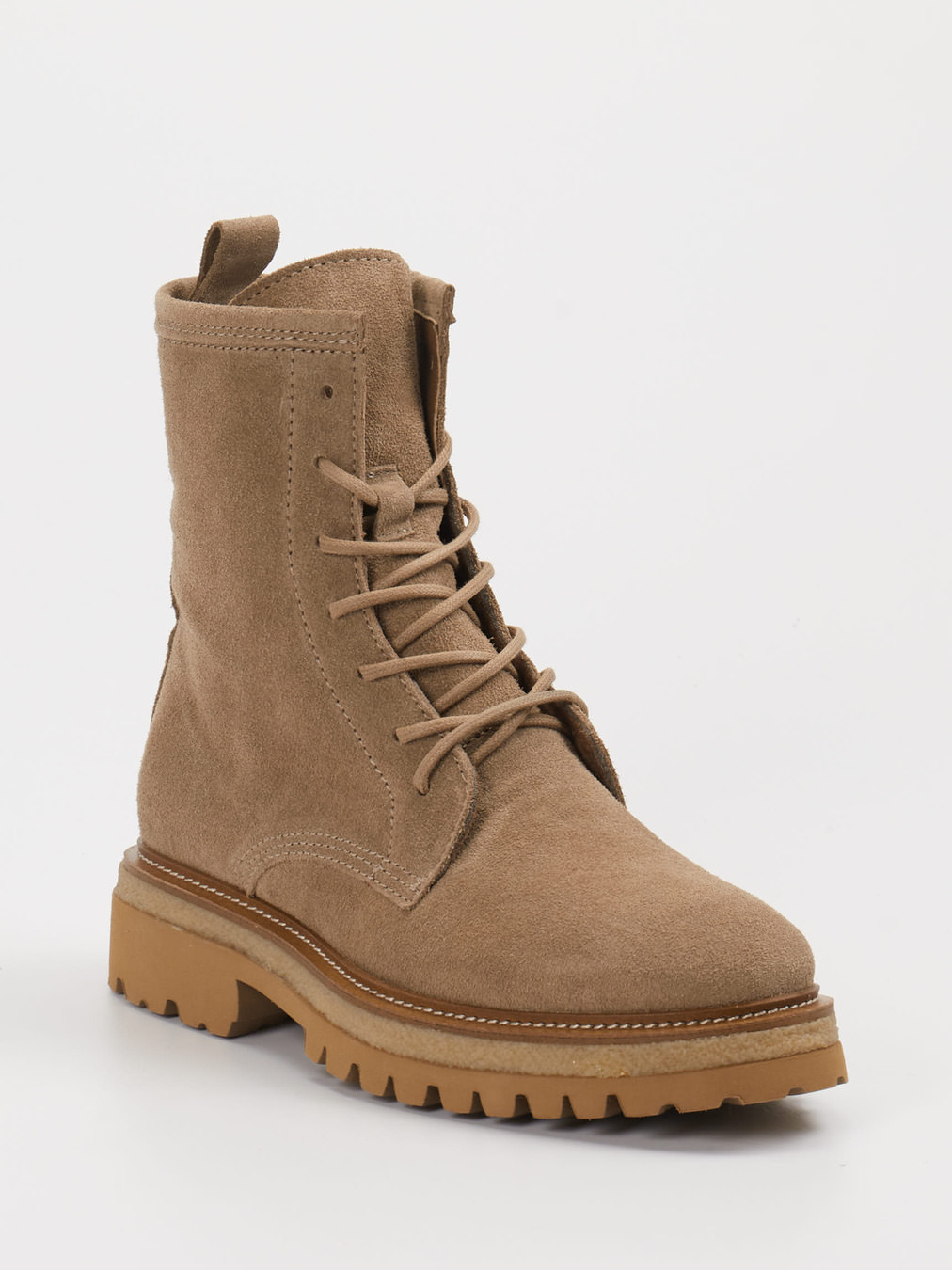 Ralph Harrison – Schnürstiefelette aus Veloursleder Sand