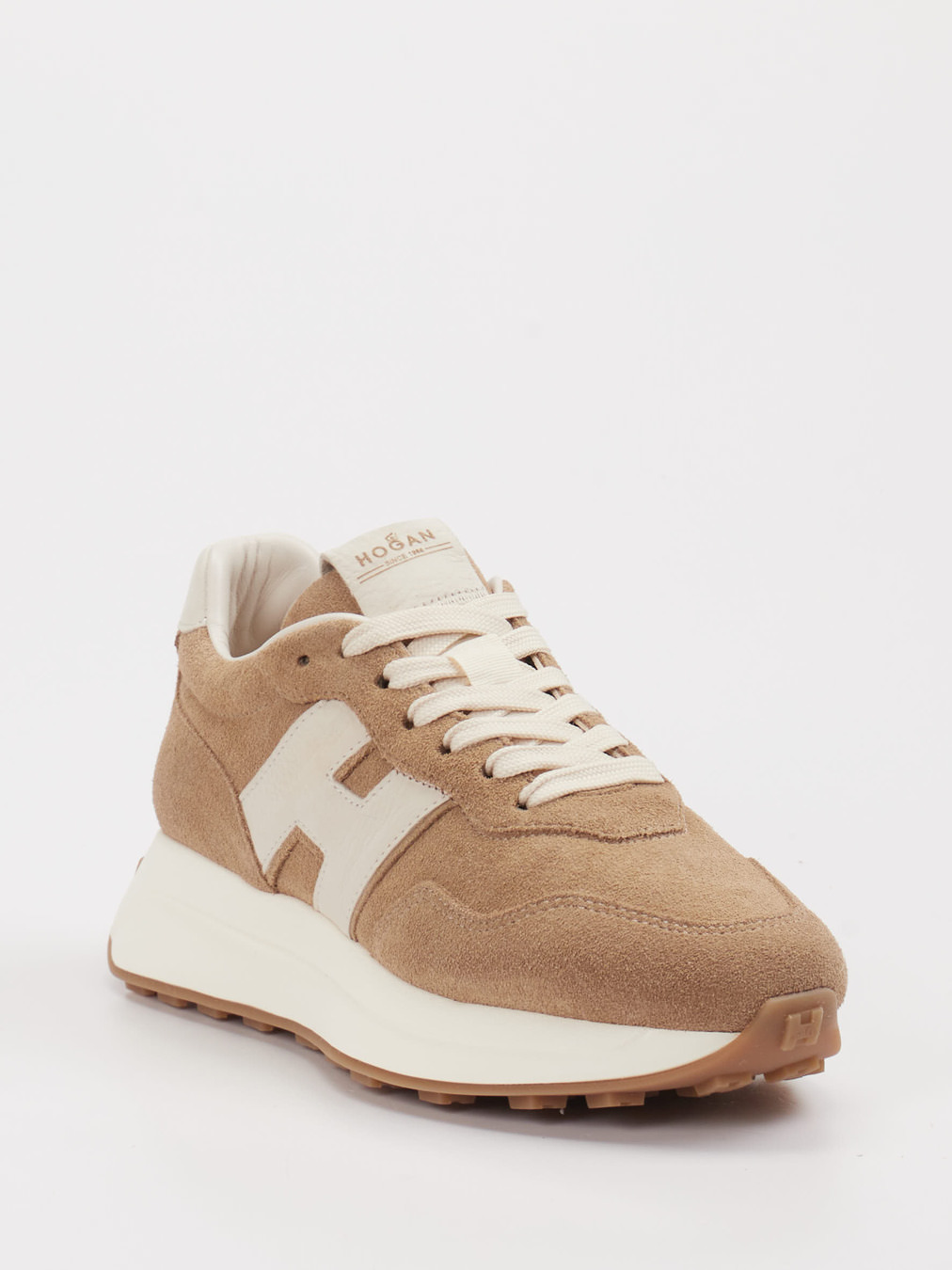 Hogan – Sneaker aus Veloursleder sandbeige
